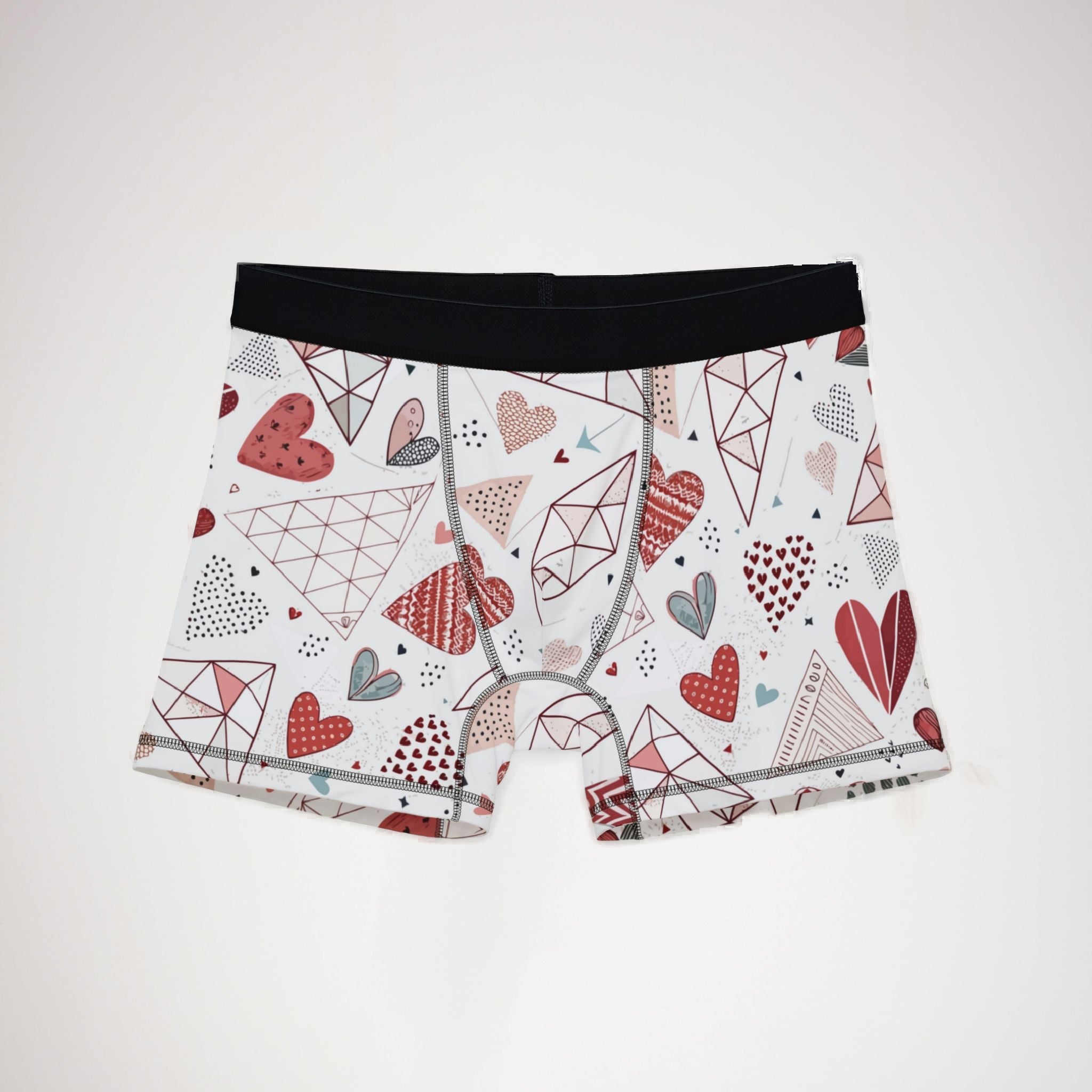 Men's boxers valentine heart retro three