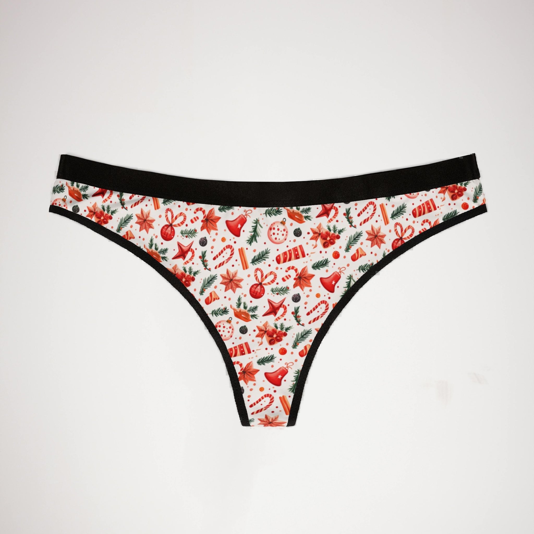 Women's thongs red coquette christmas