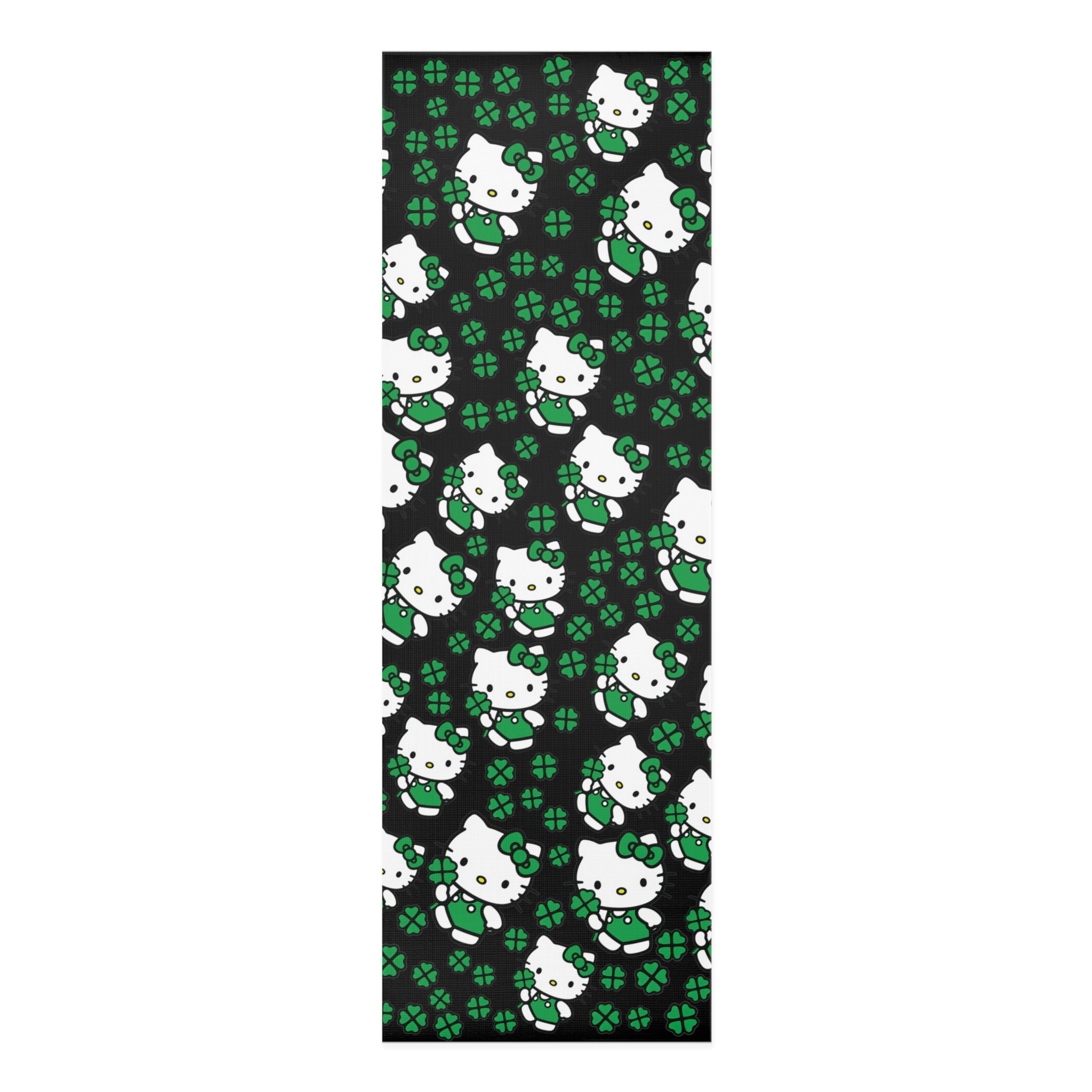 Foam yoga mat kitty saint patrick lucky black