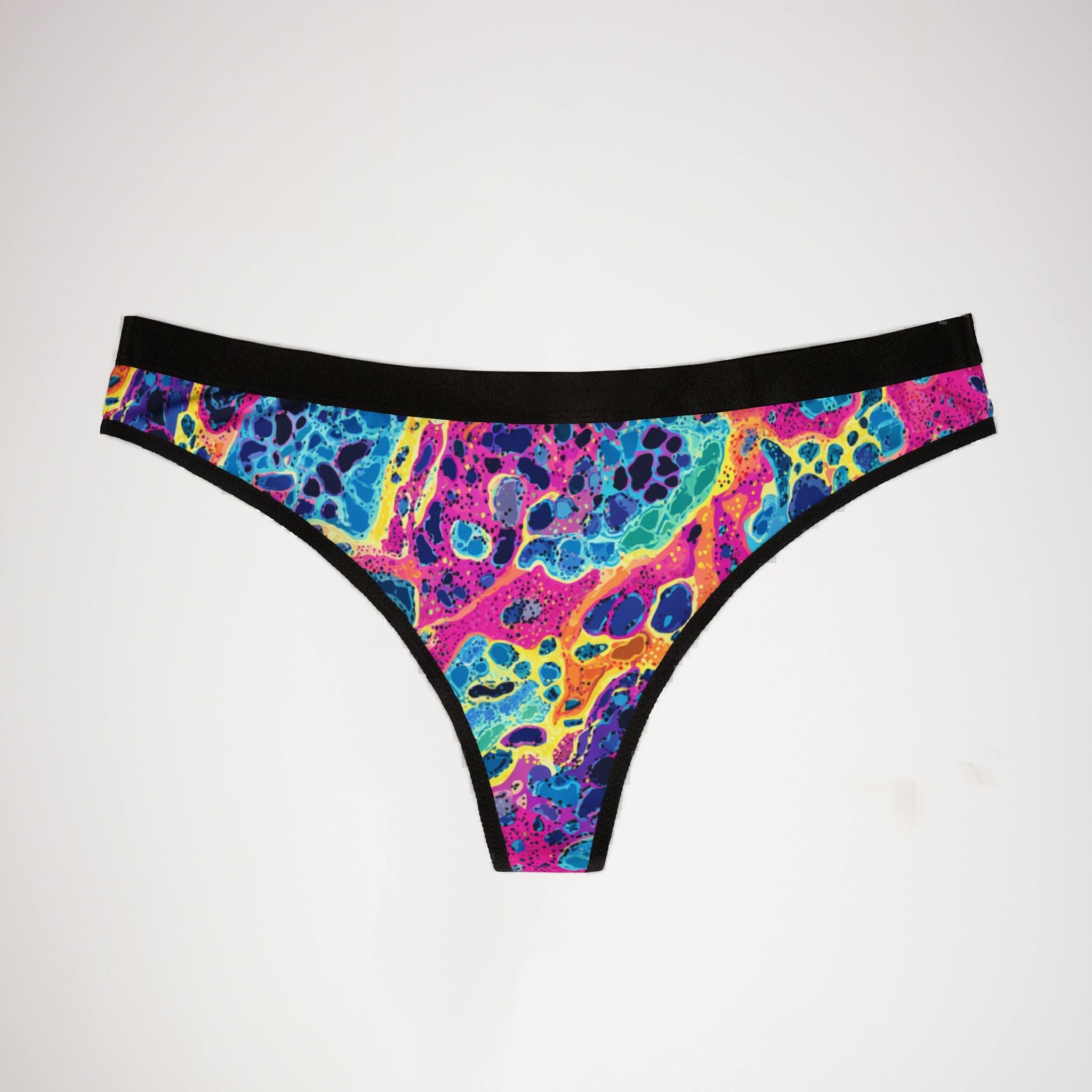 Women's thongs rainbow leopard