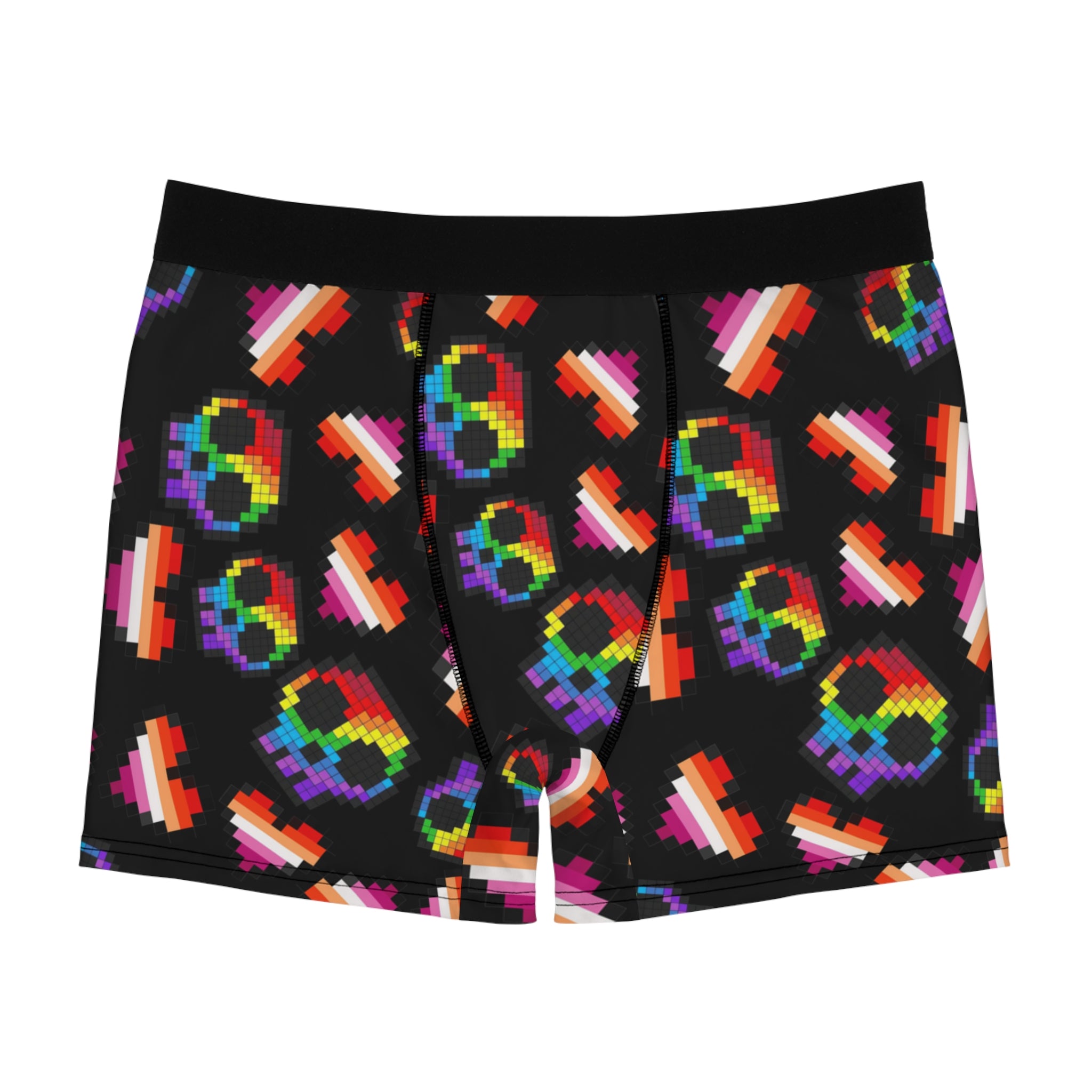 Men's boxer briefs lgbt pride skull heart Halloween black