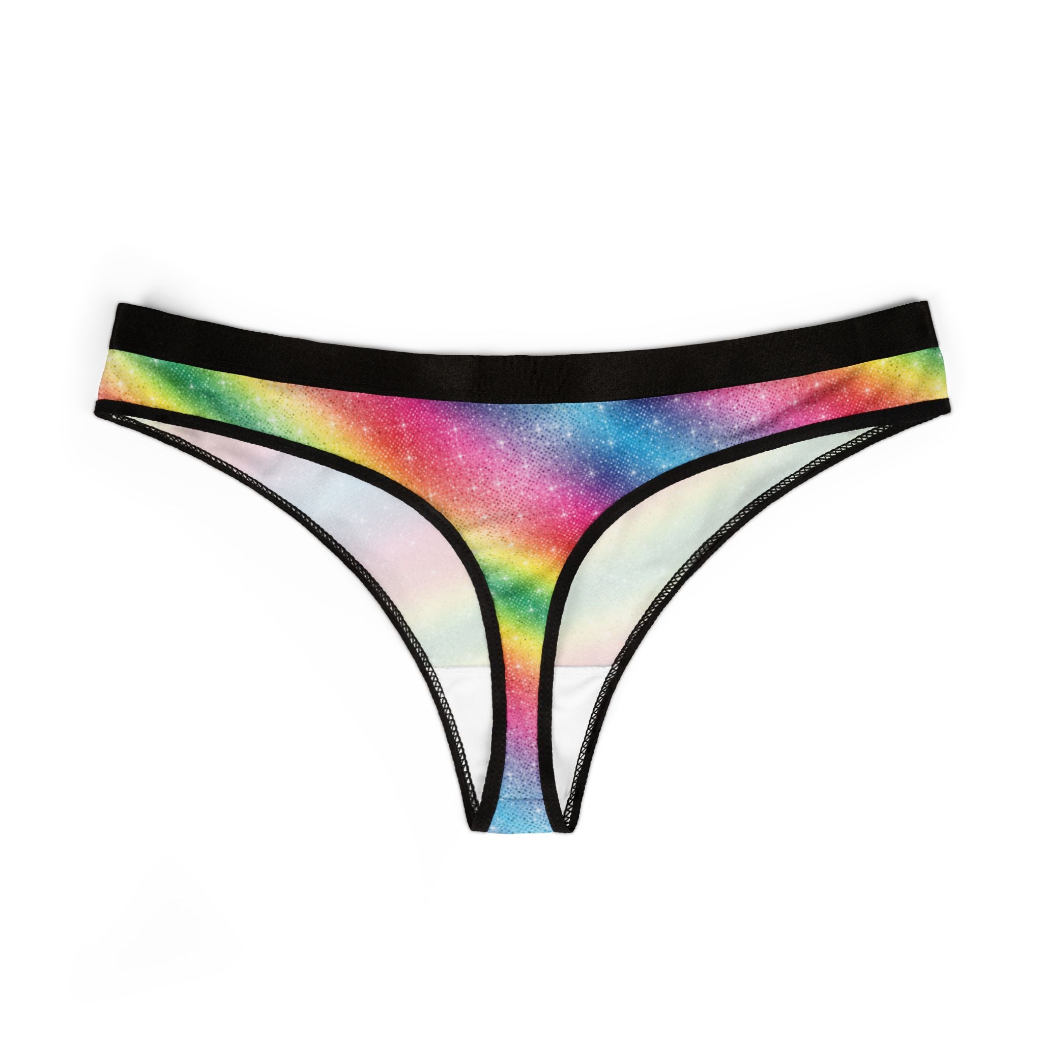 Women's thongs rainbow glitter