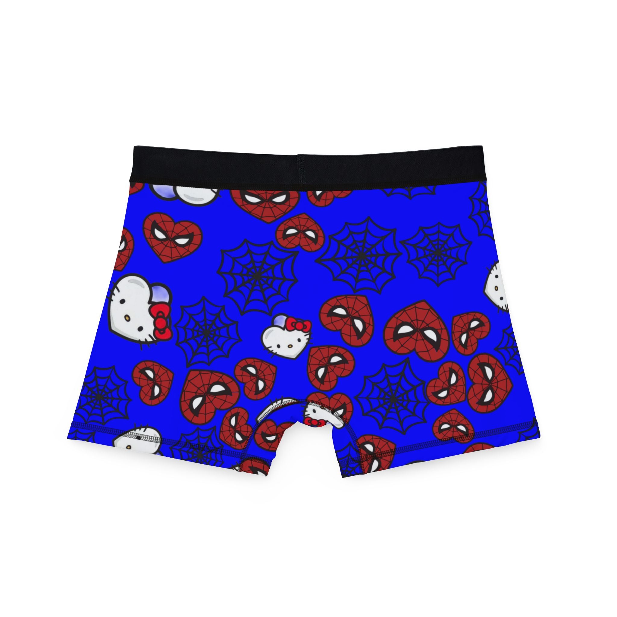 Men's boxers kitty spider web heart blue