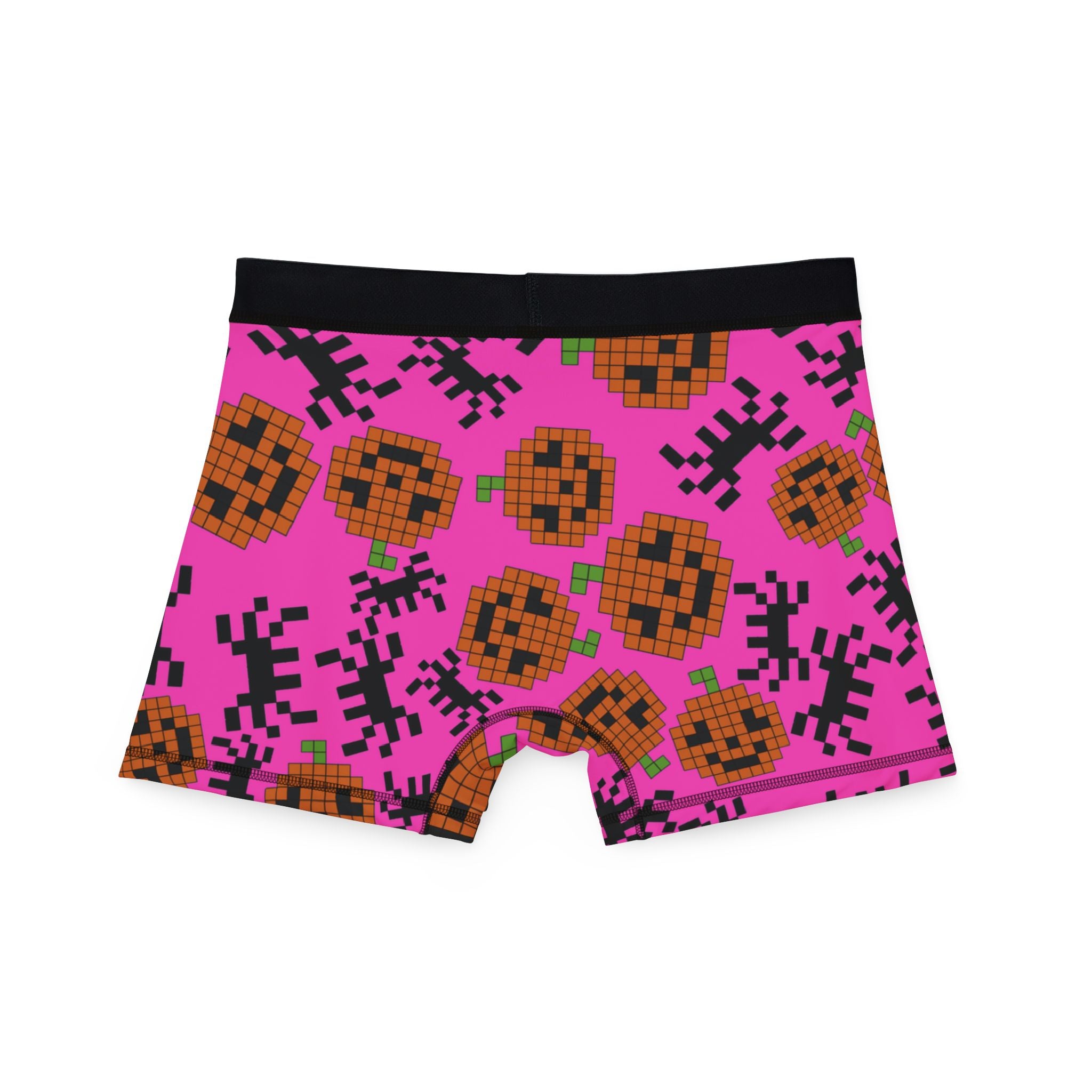 Men's boxers pumpkin spider pixel halloween pink