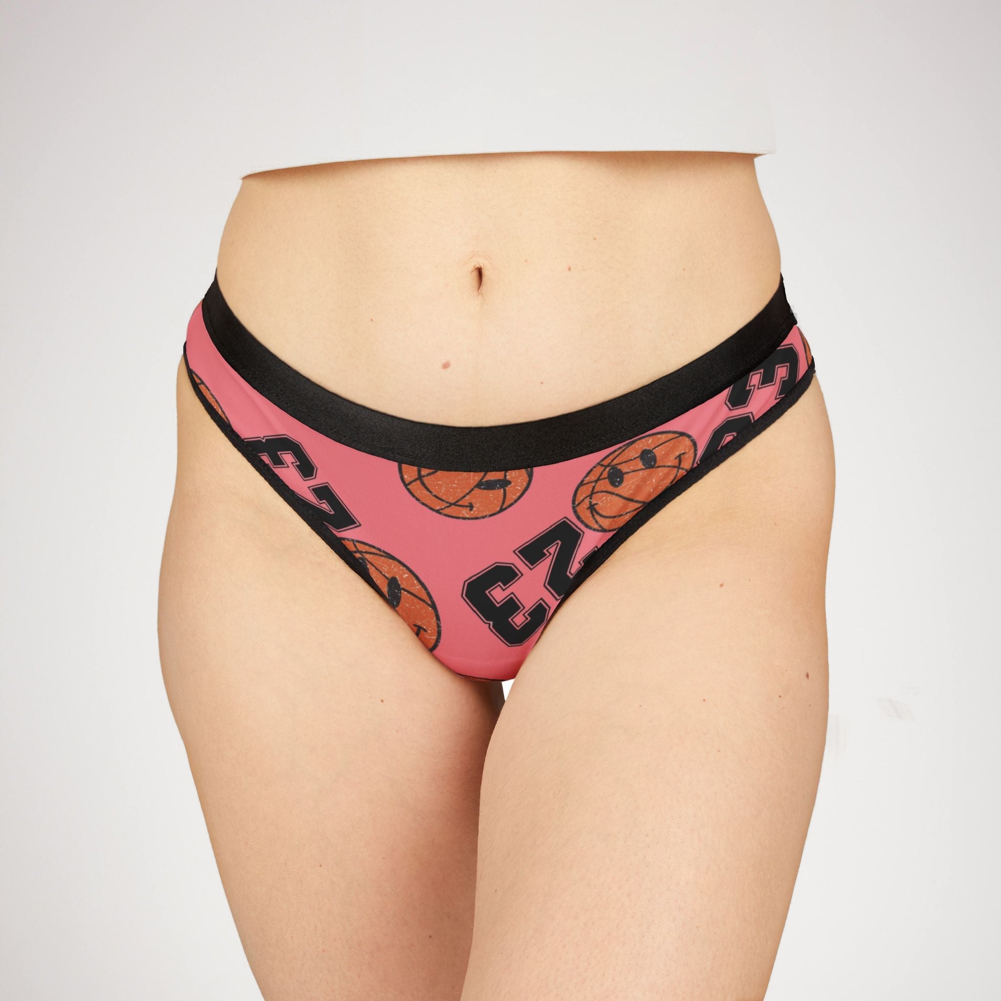 Women's thongs number   basketball pink