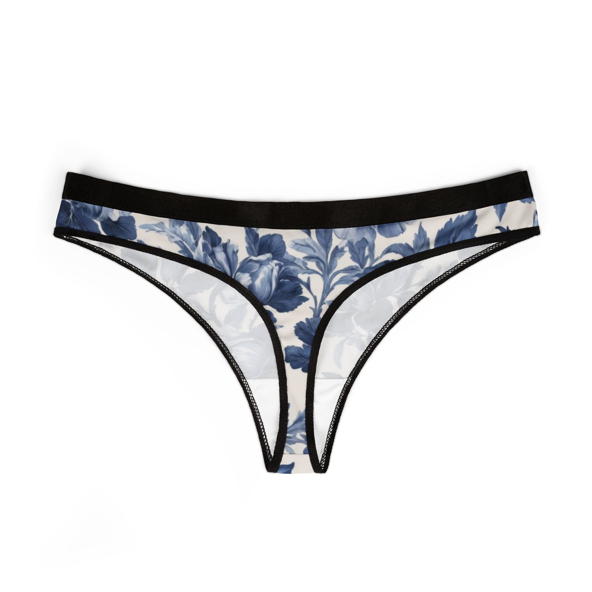 Women's thongs blue french toile