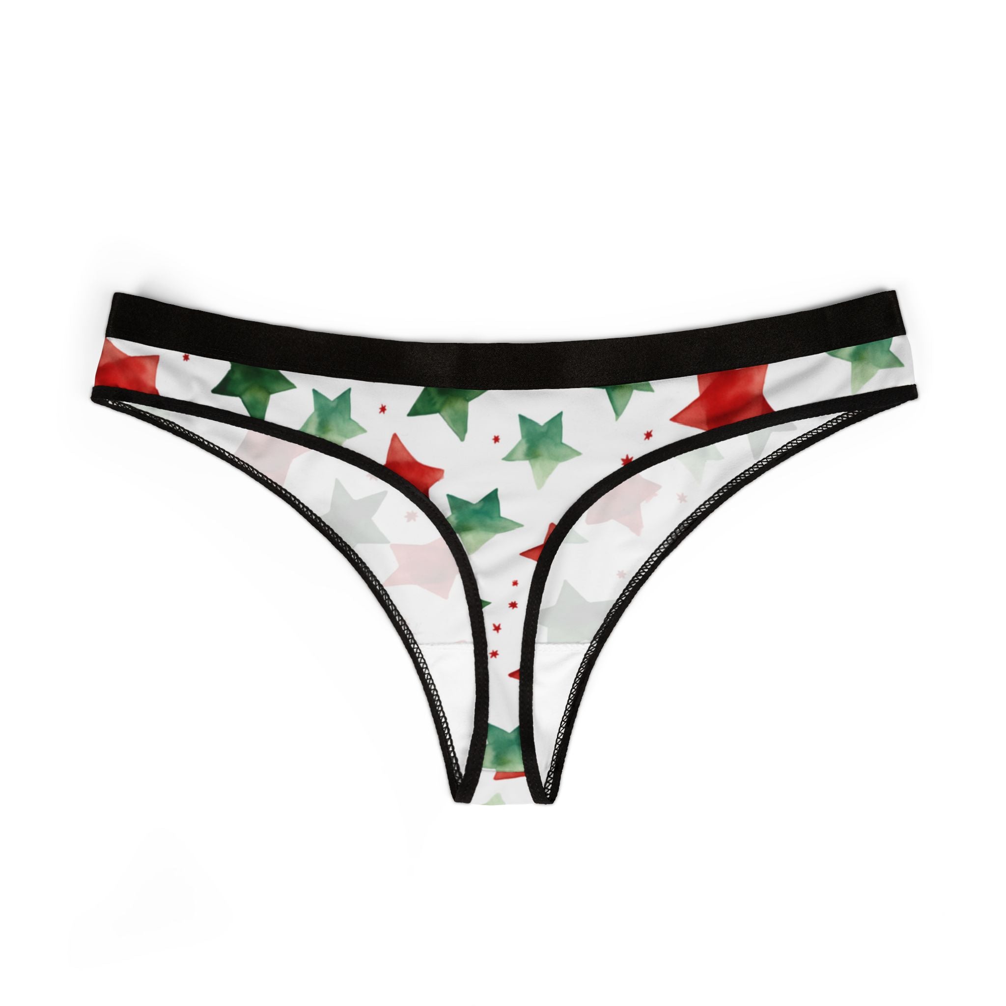Women's thongs watercolor christmas