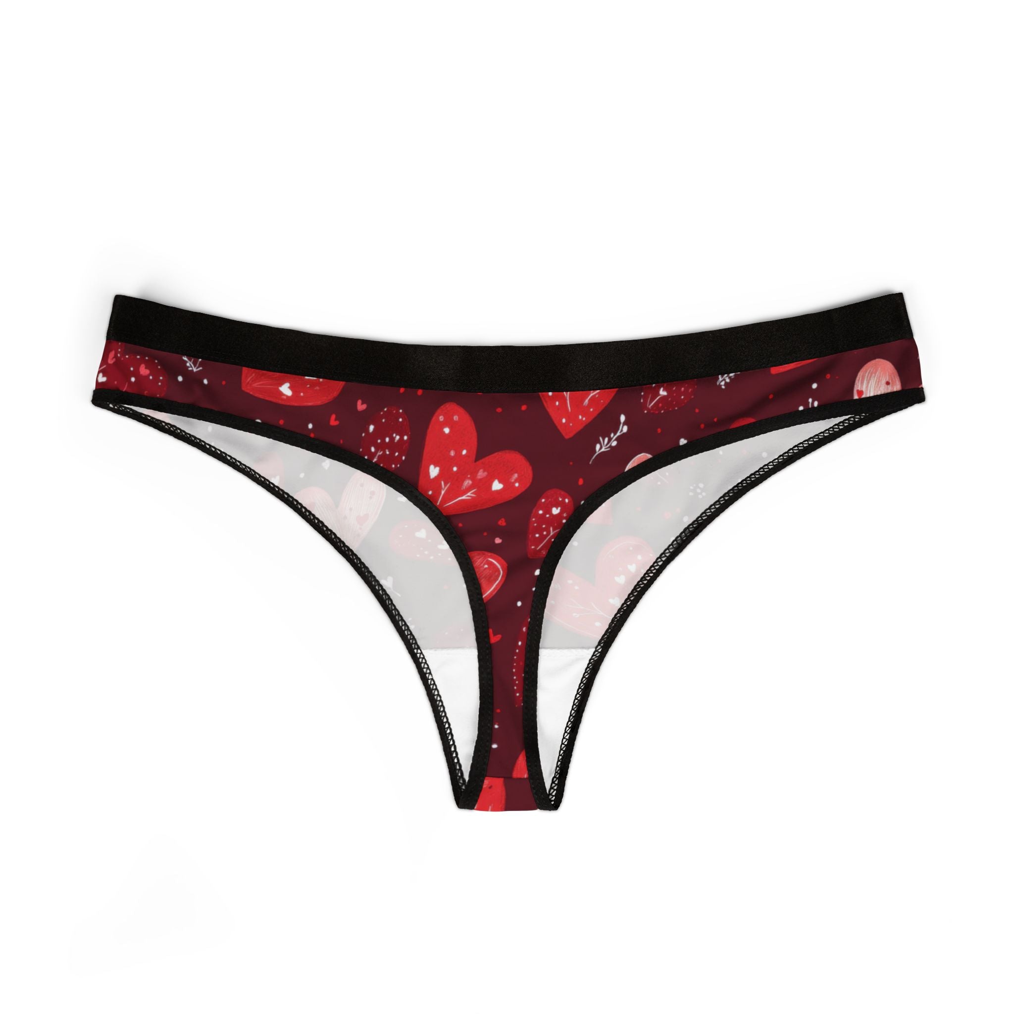 Women's thongs valentine red heart one one