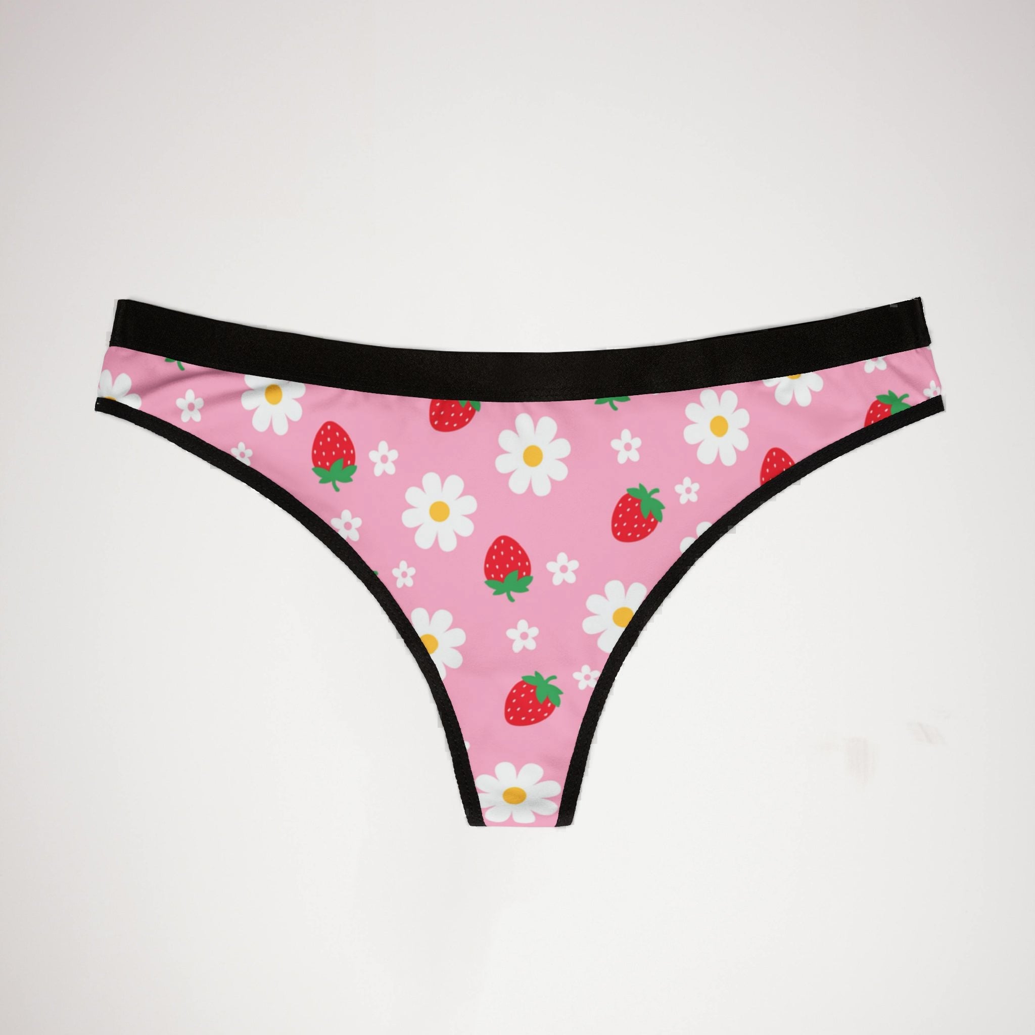 Women's thongs strawberry hot daisy