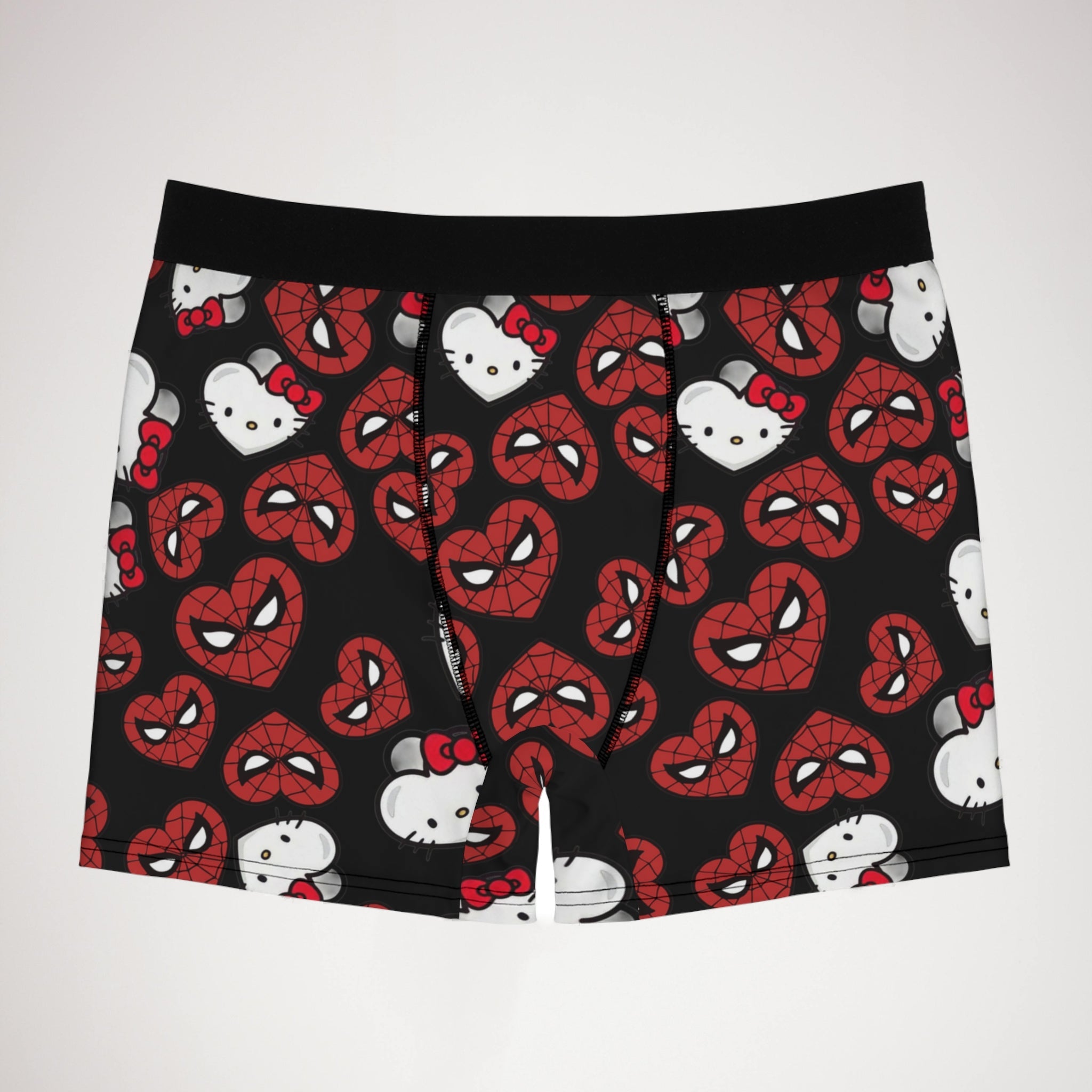 Men's boxer briefs spider kitty double hearts black