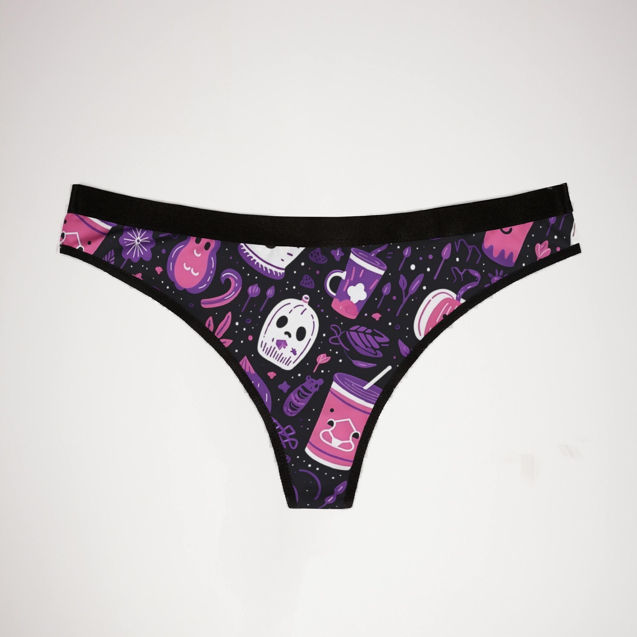 Women's thongs pink halloween