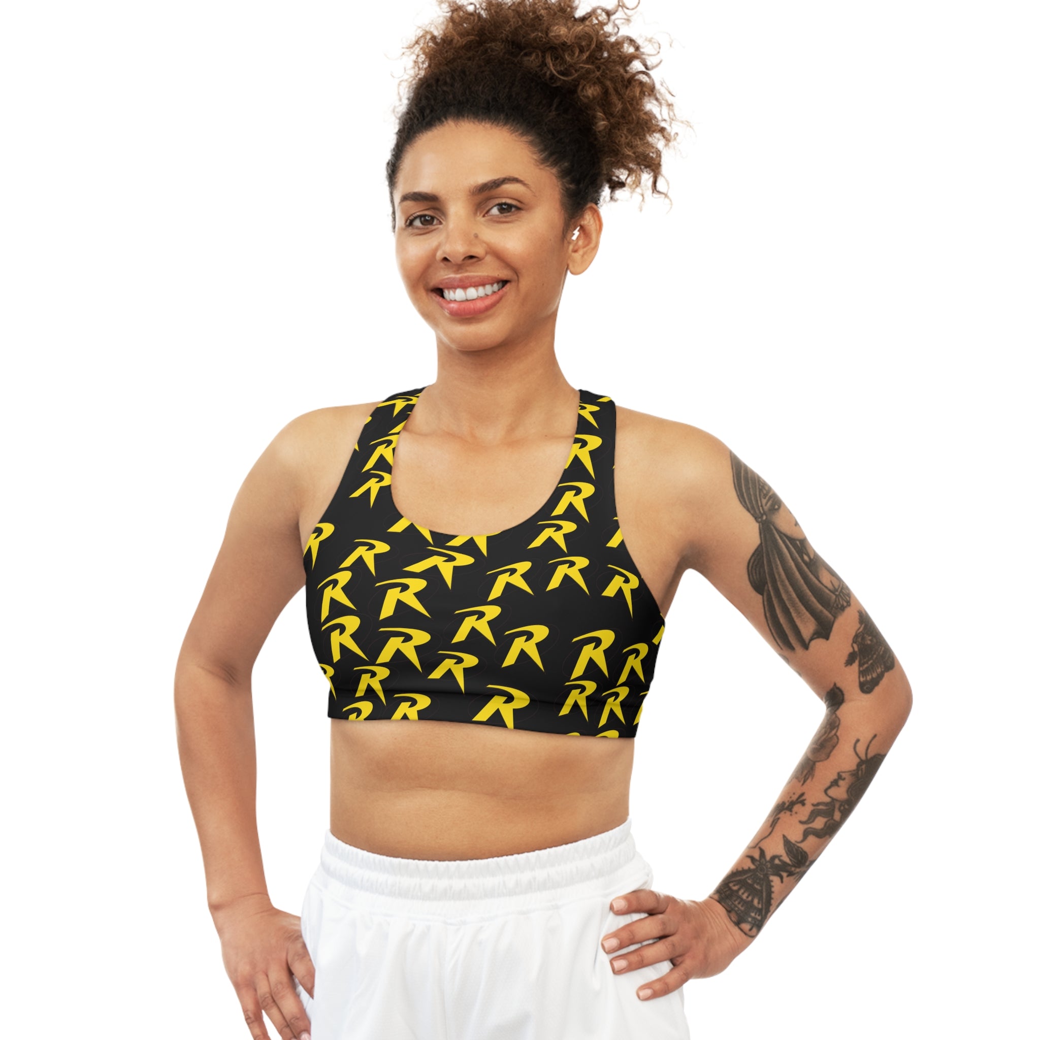 Sports bra robin symbol black