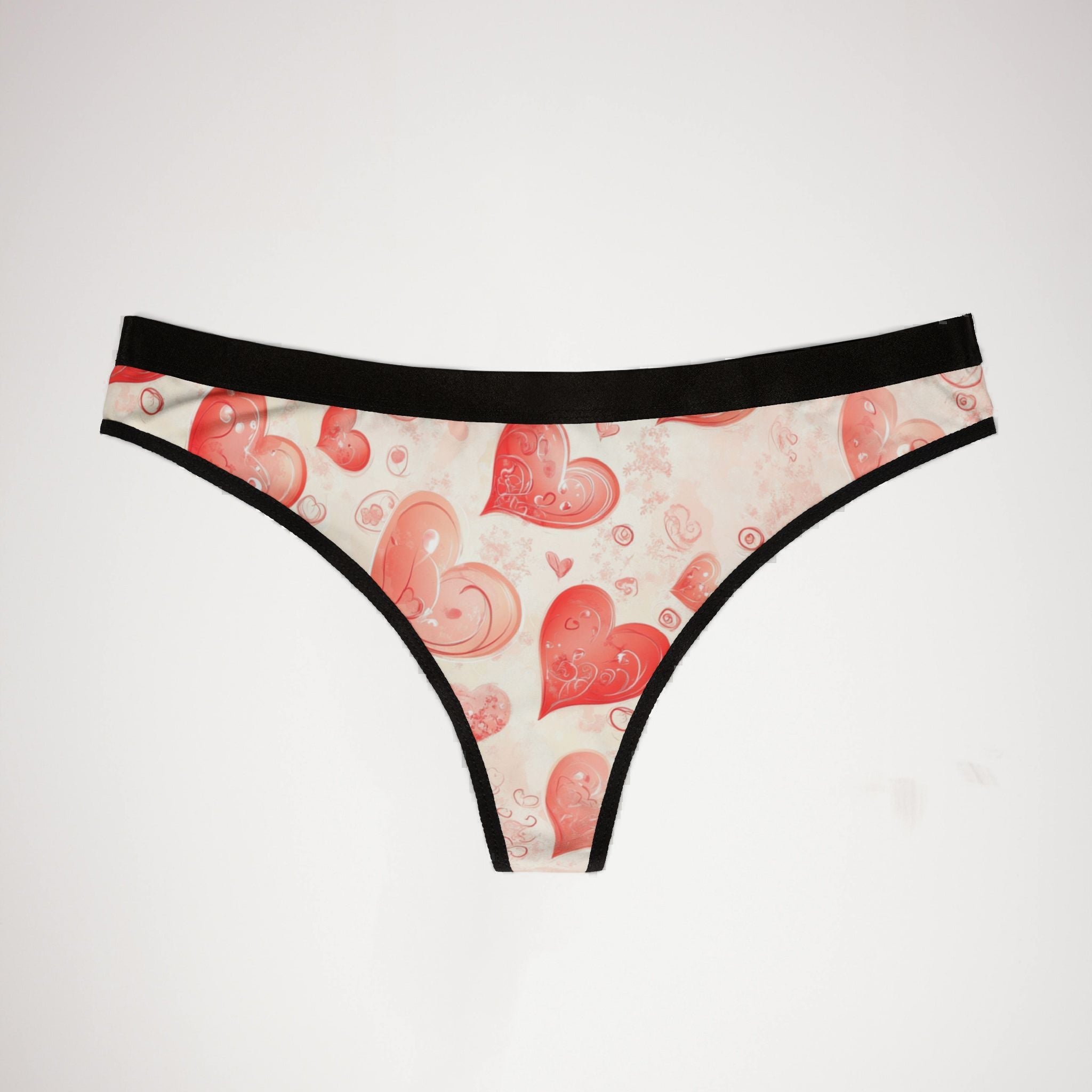 Women's thongs valentine red heart