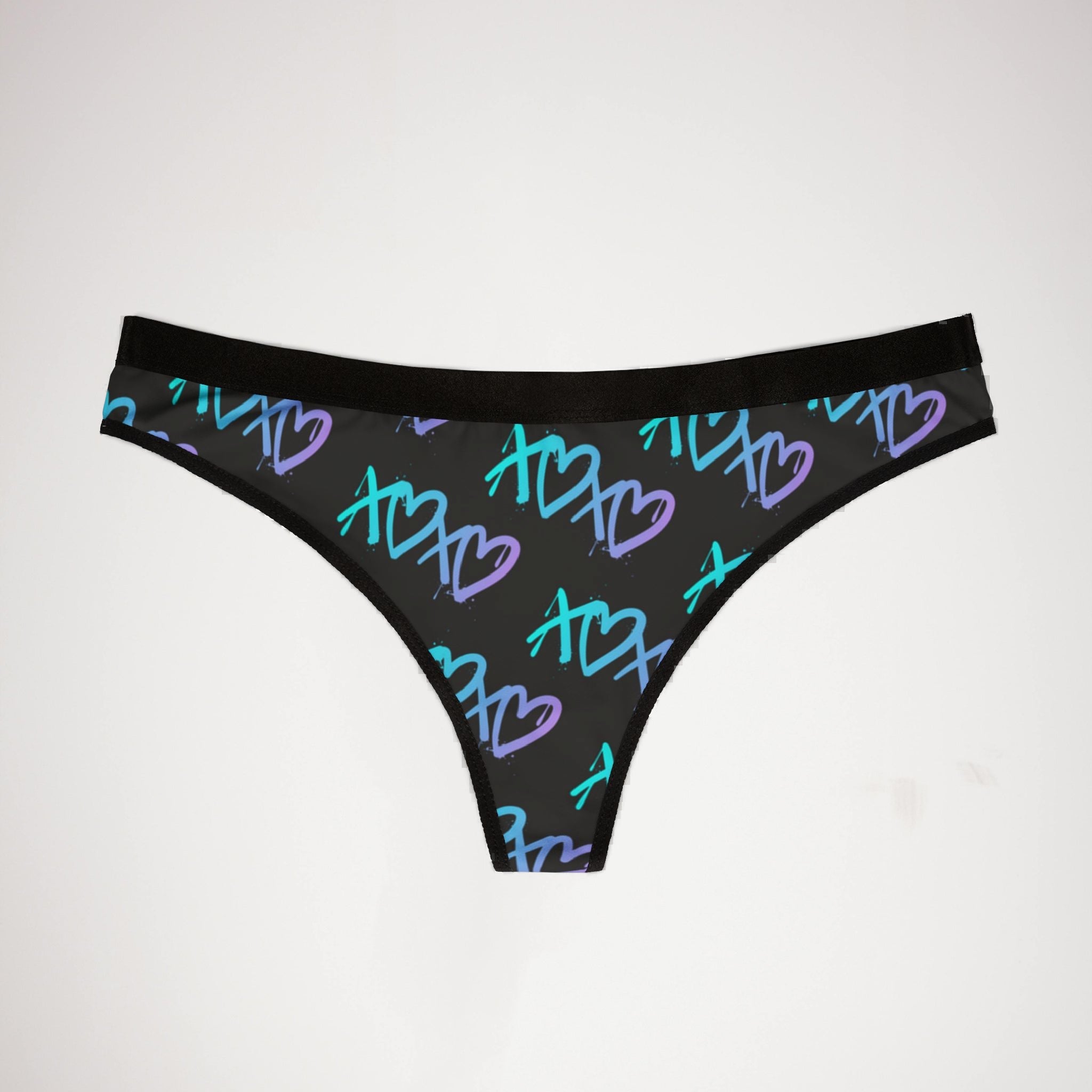 Women's thongs Graffiti X O Heart black