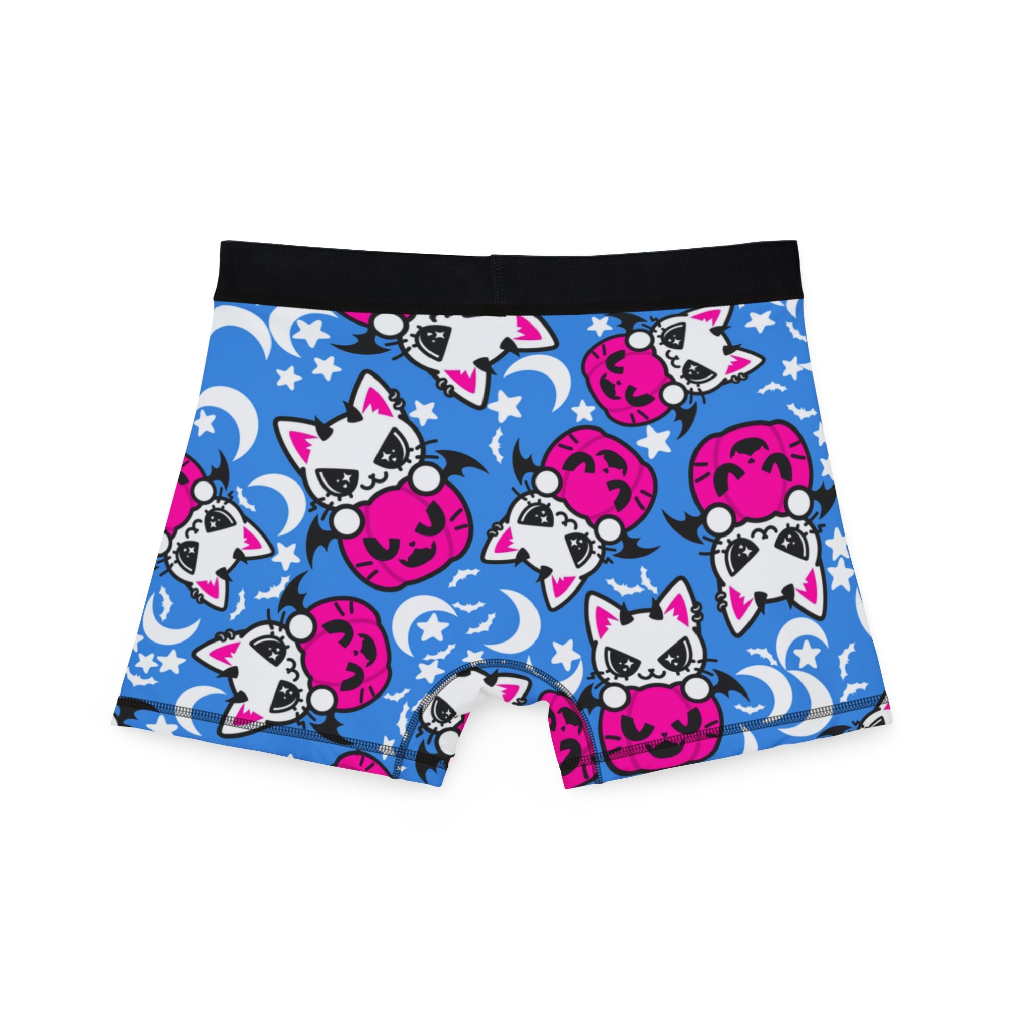 Men's boxers cat kitty bumpkin halloween cyan