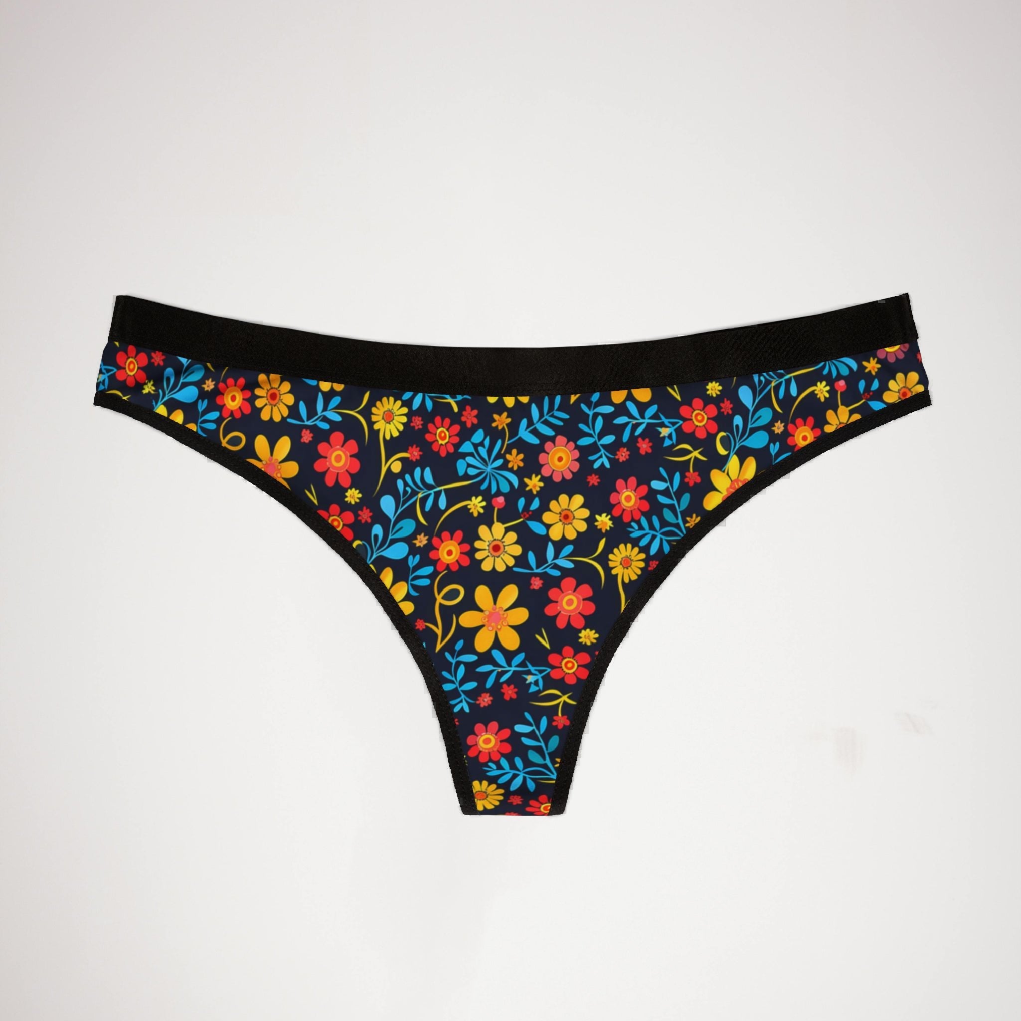 Women's thongs mexican flower