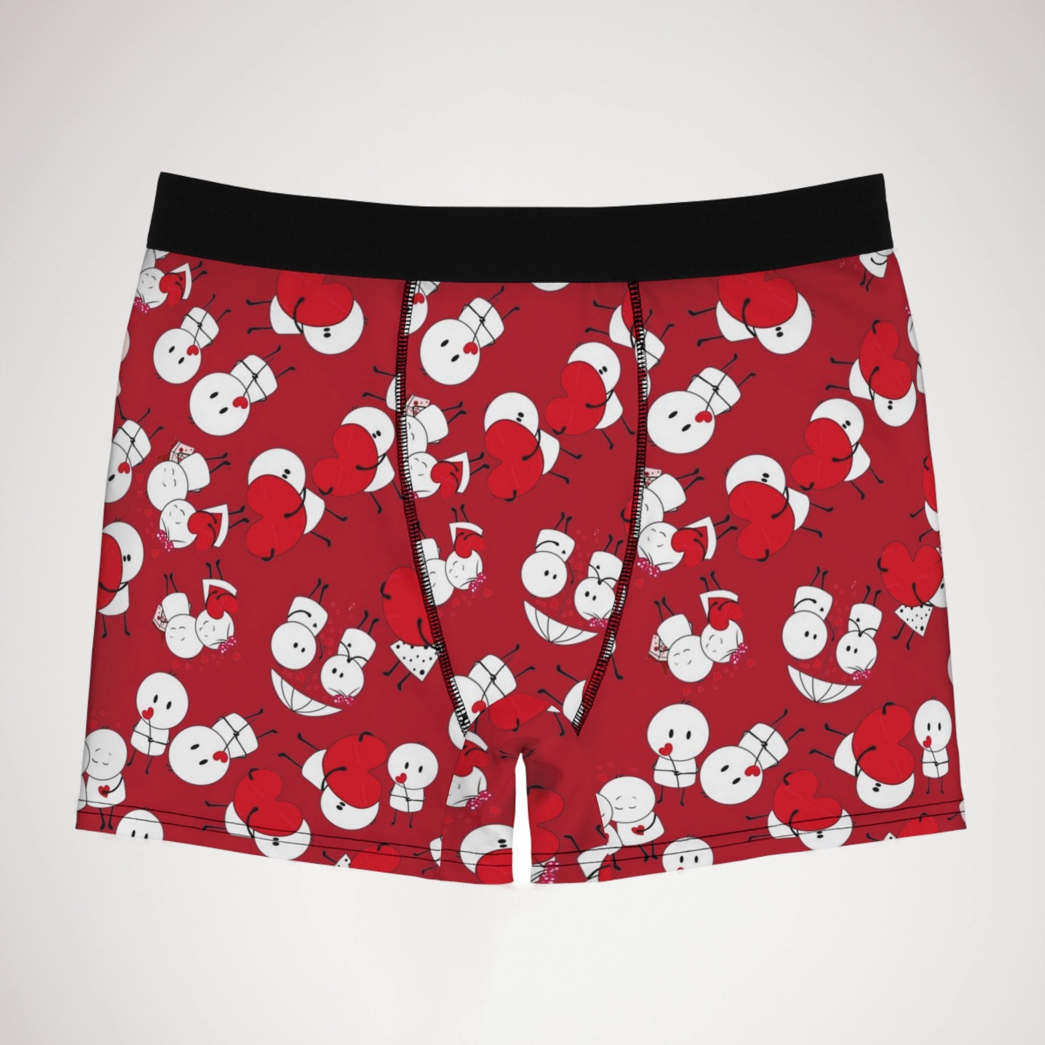 Men's boxer briefs cute valentine love red