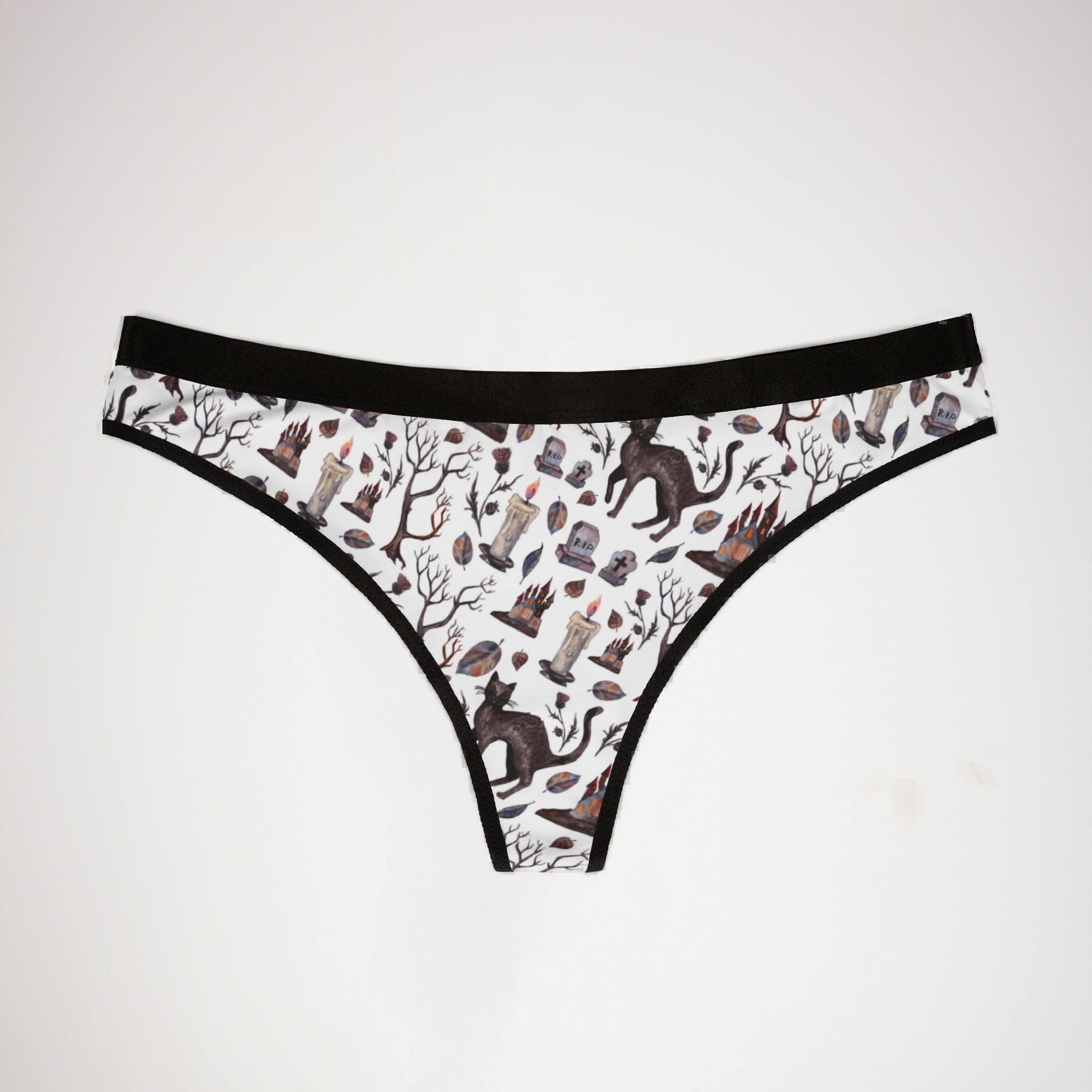 Women's thongs watercolor halloween