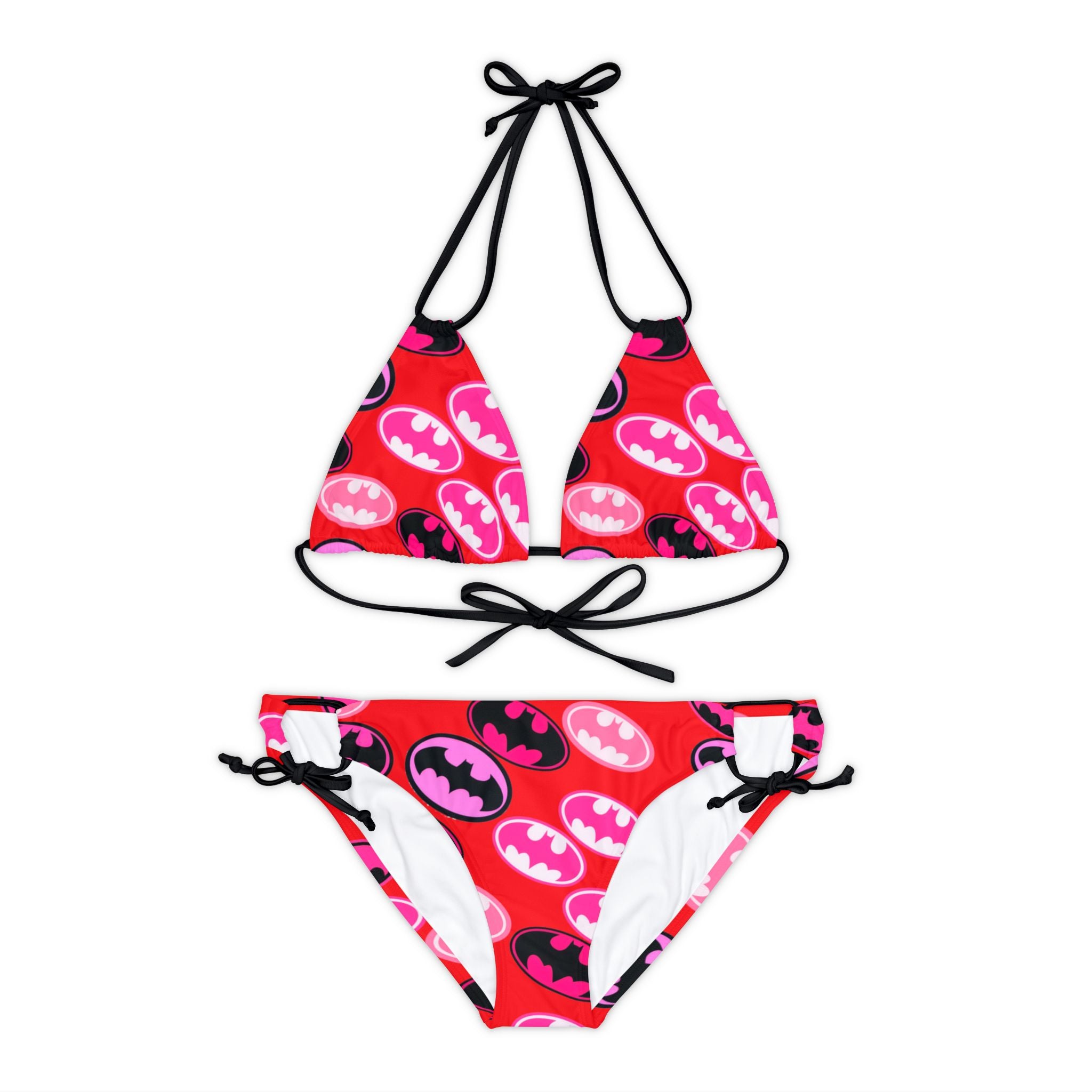 Strappy bikini set batman rose valentine love red