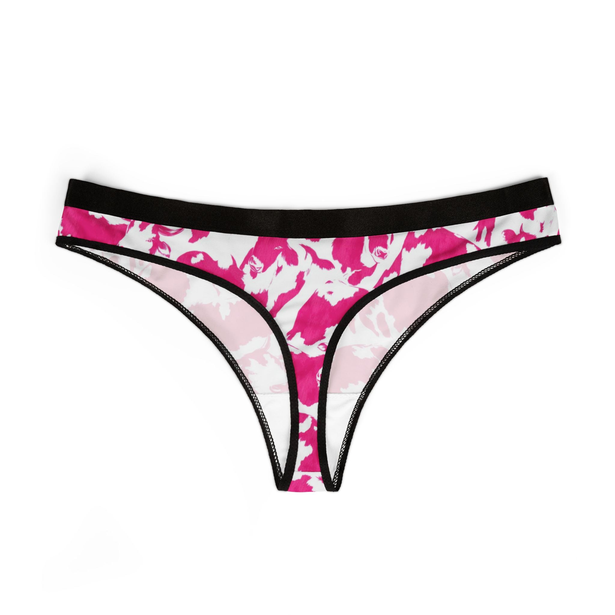 Women's thongs colorful cow print