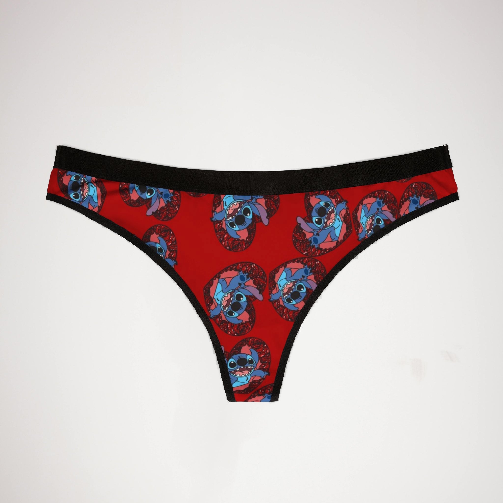 Women's thongs stitch valentine heart red