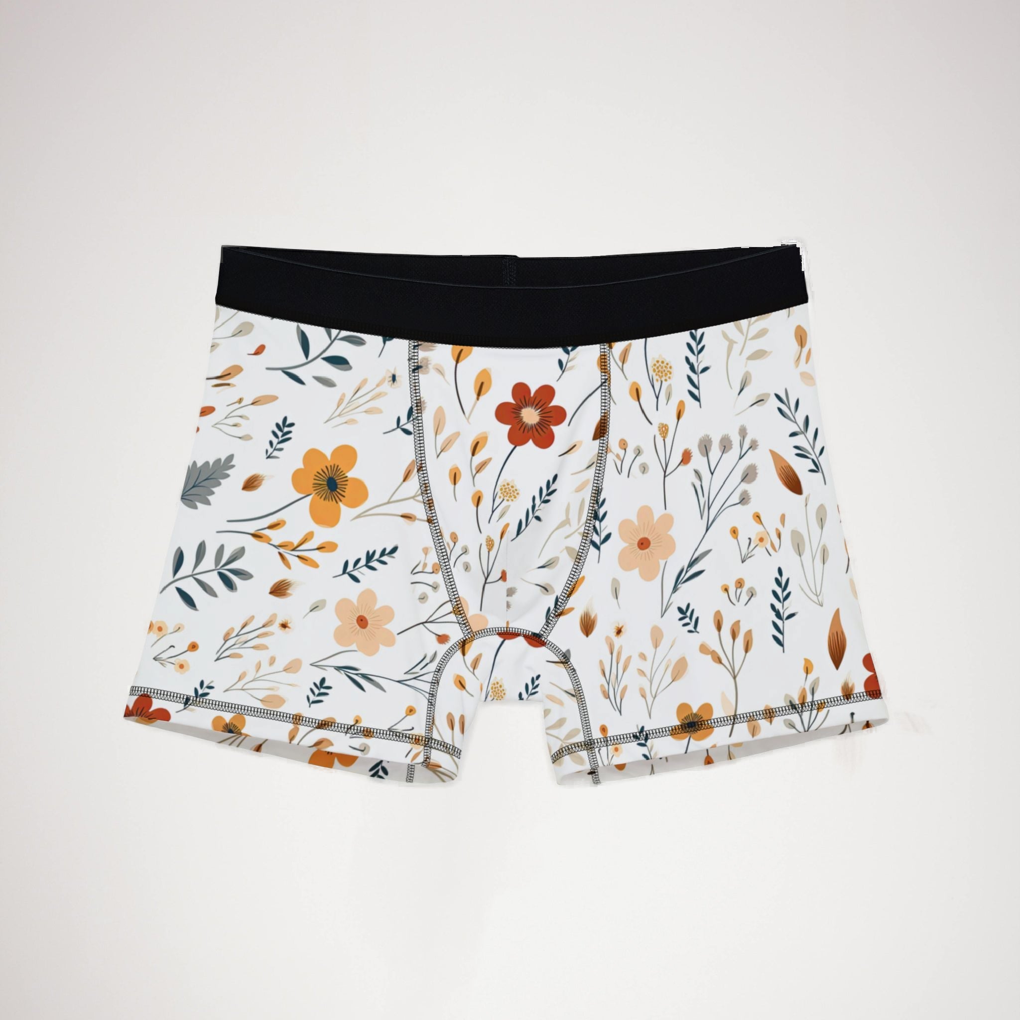Men's boxers minimal boho flowers