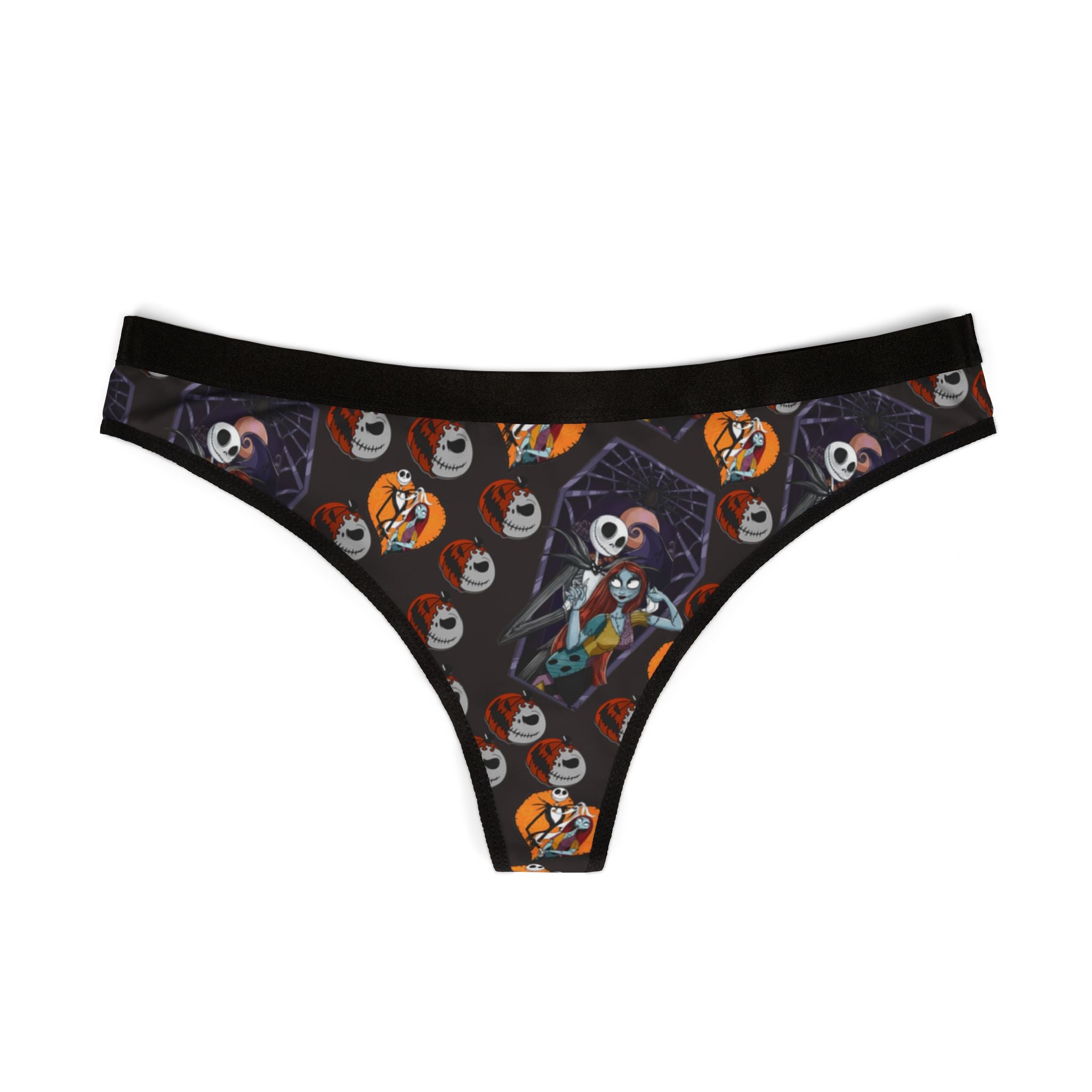 Women's thongs halloween jack skellington sally