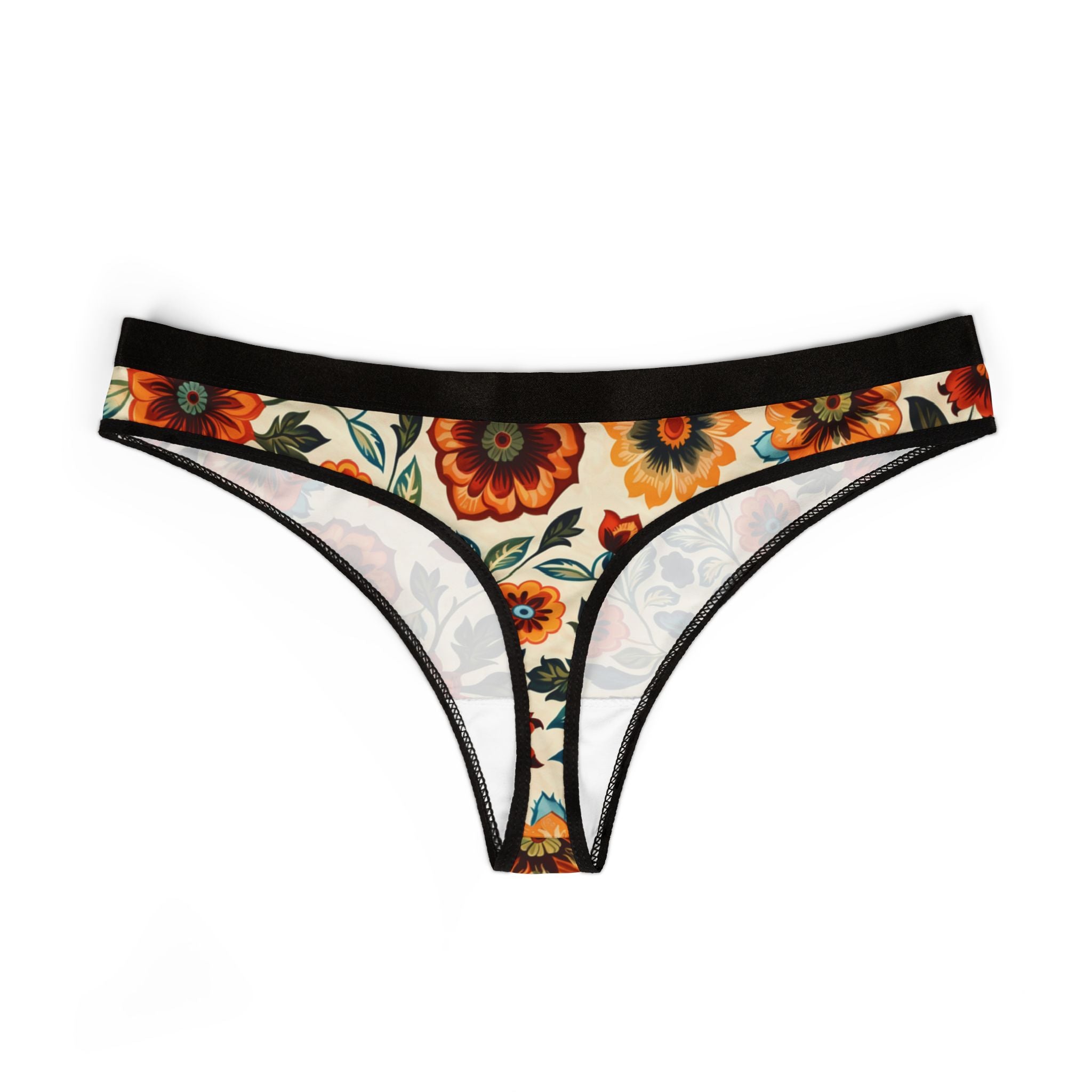 Women's thongs mexican flower