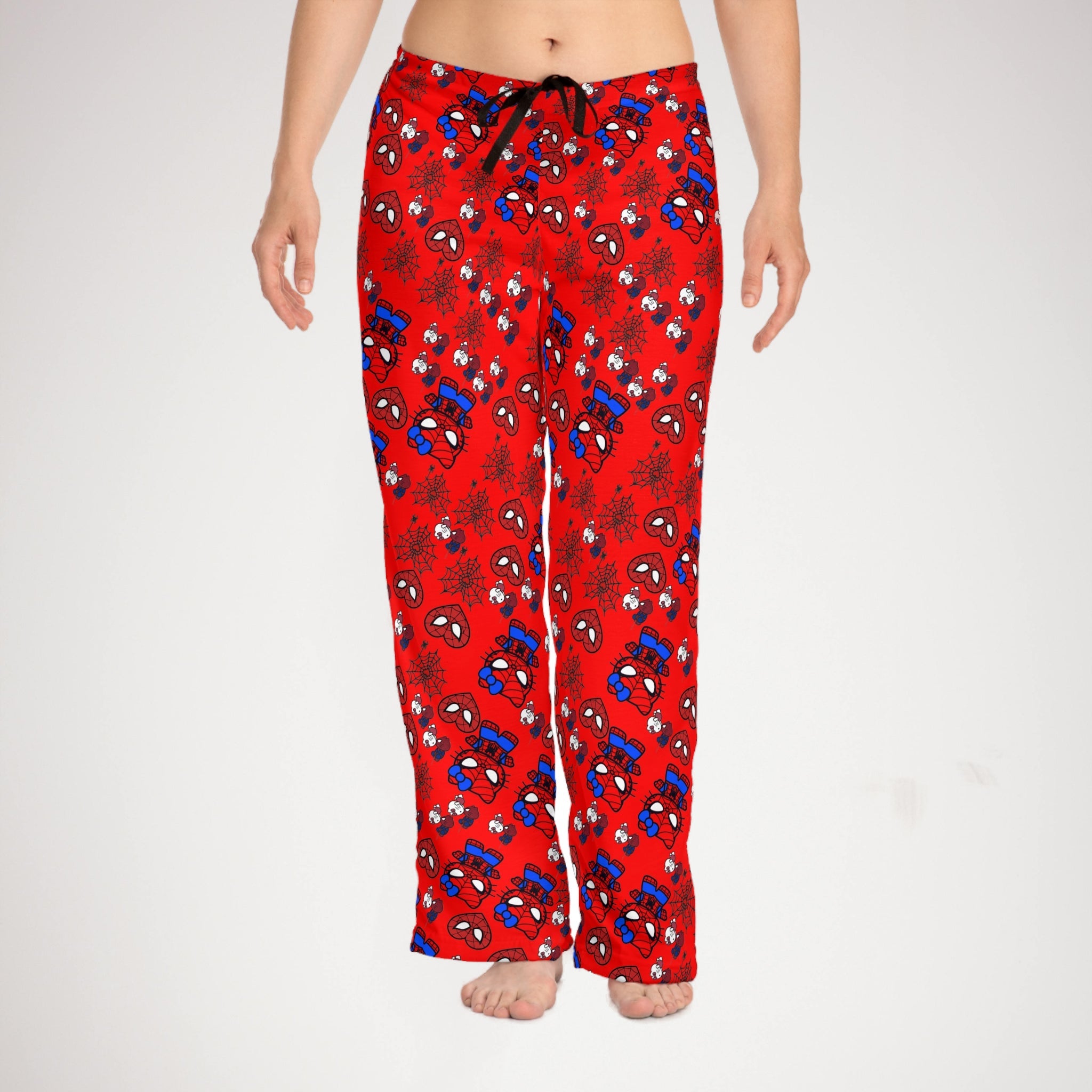 Women's pajama pants spider kitty red