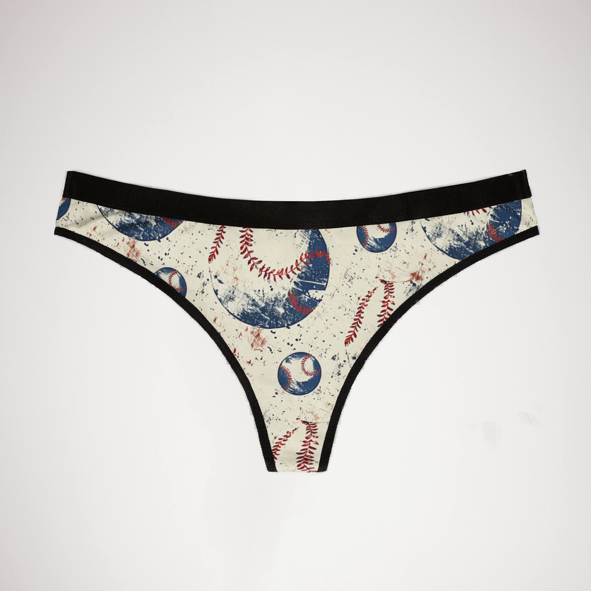 Women's thongs retro baseball