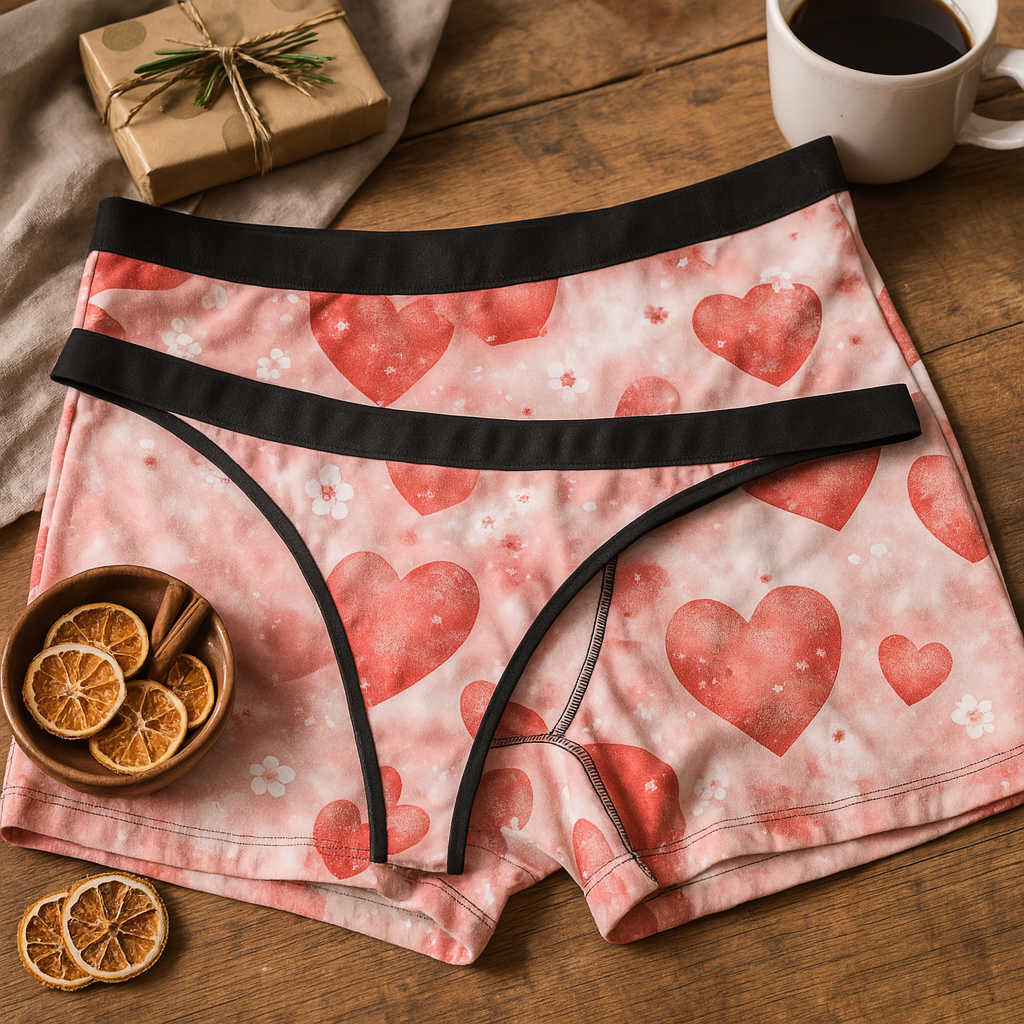 Classic Heart Bloom: scattered red hearts on soft pink