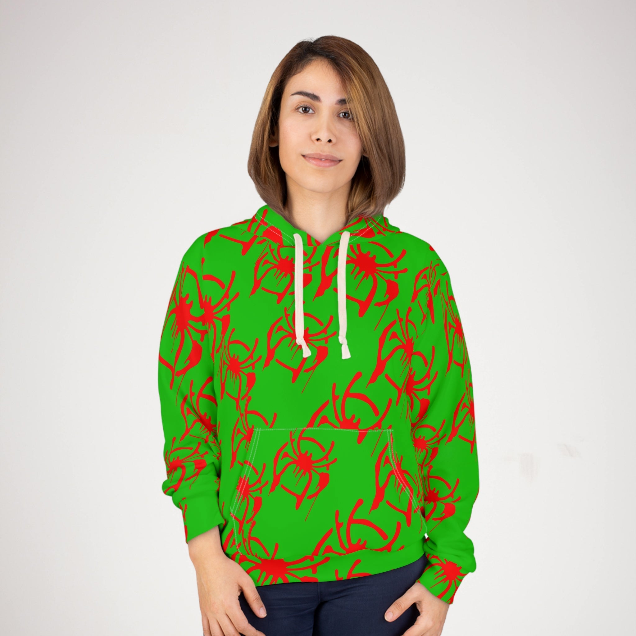 Unisex pullover hoodie only spider web green