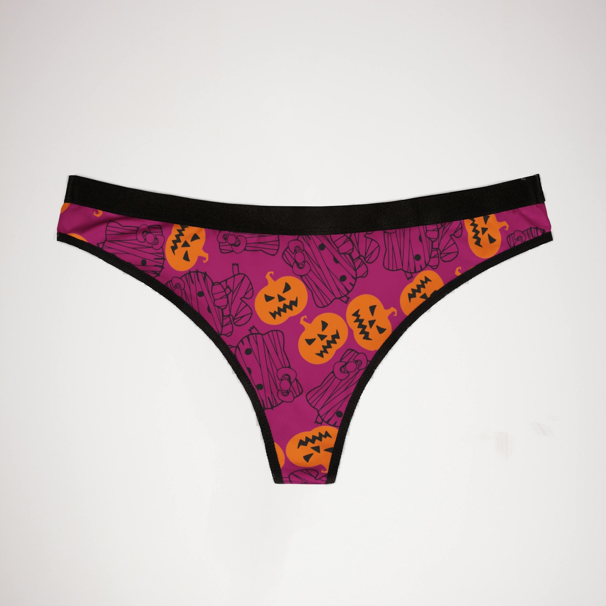 Women's thongs mummy kitty pumpkin pink