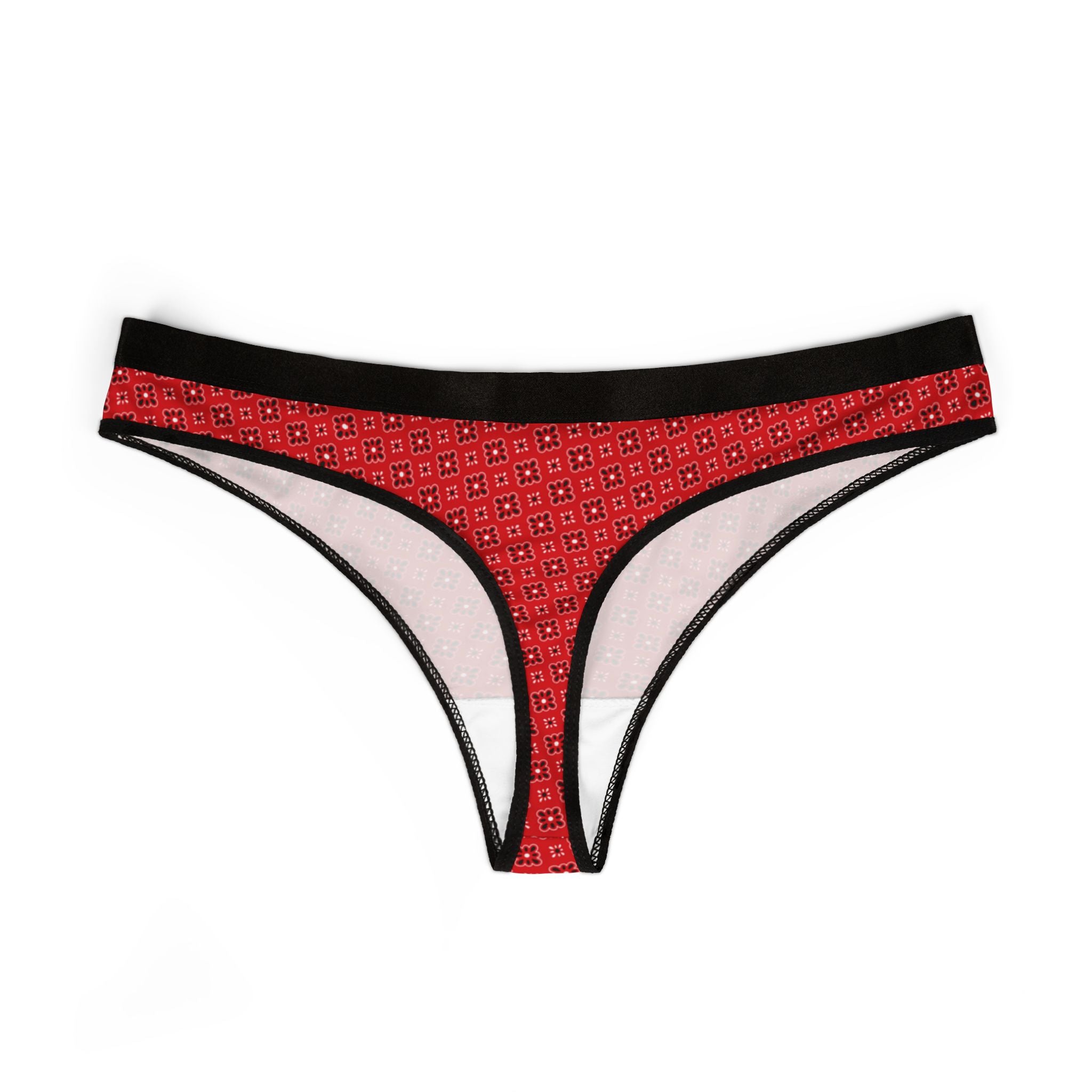Women's thongs red bandana