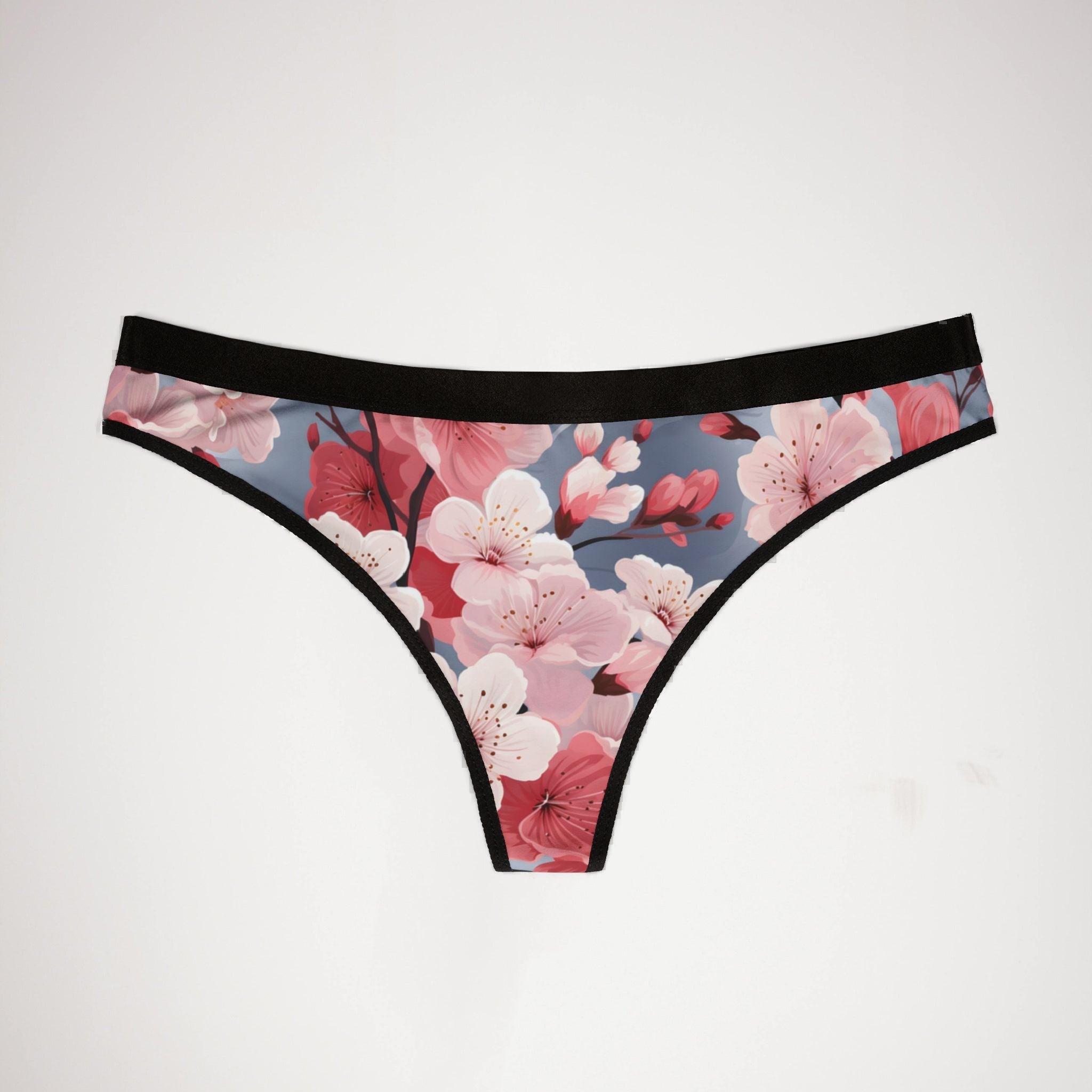 Women's thongs cherryblossom floral