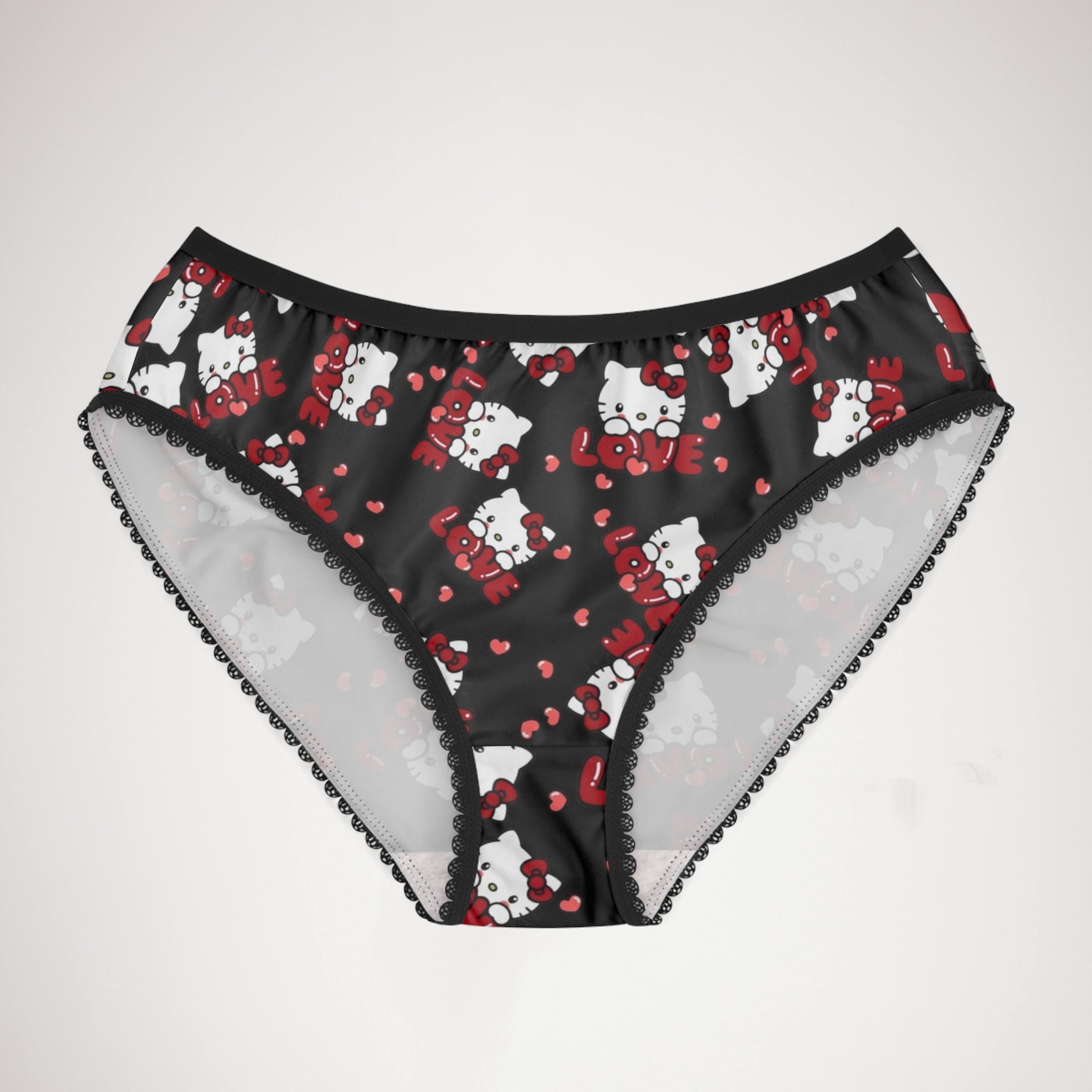 Women's briefs kitty valentine love black