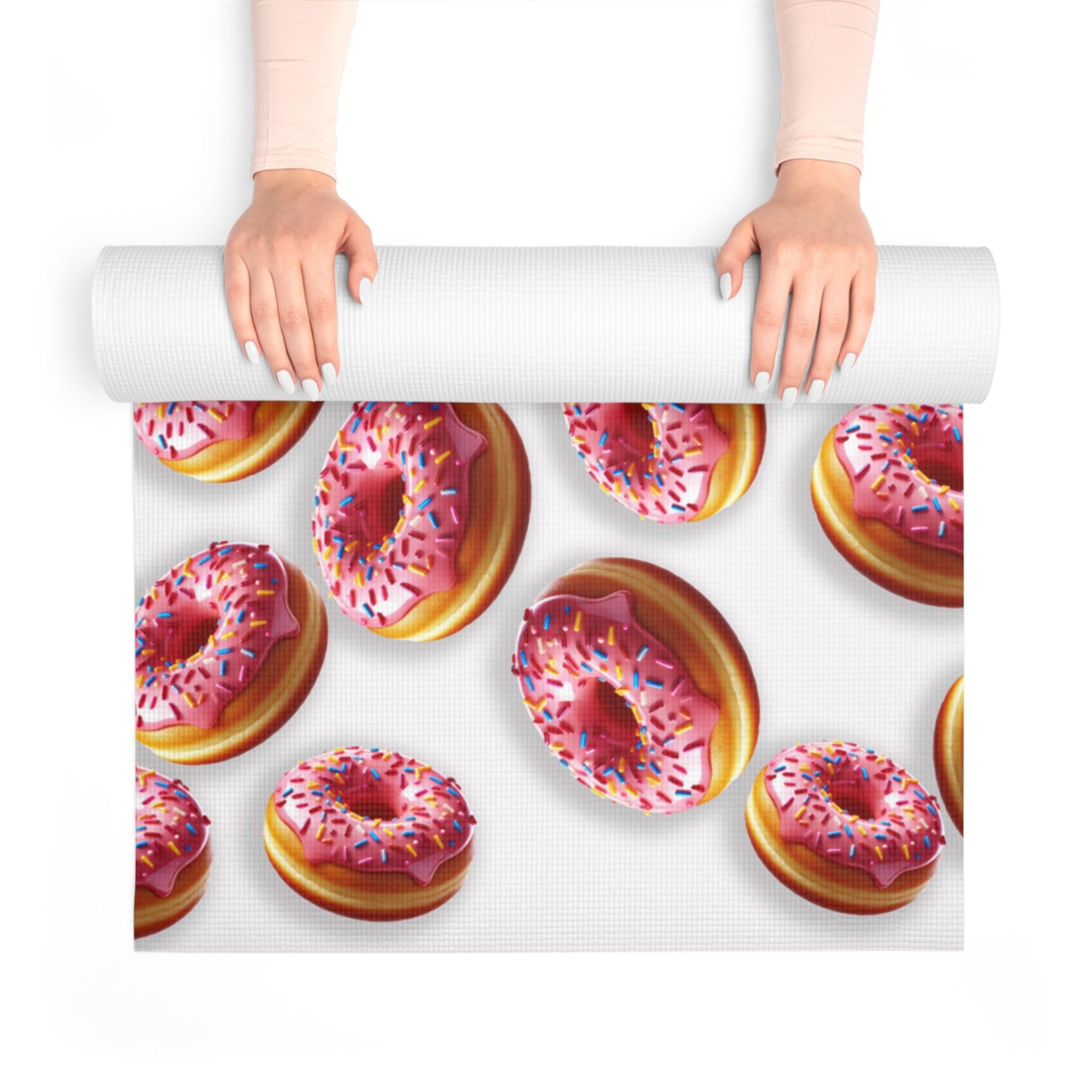 Foam yoga mat donut white