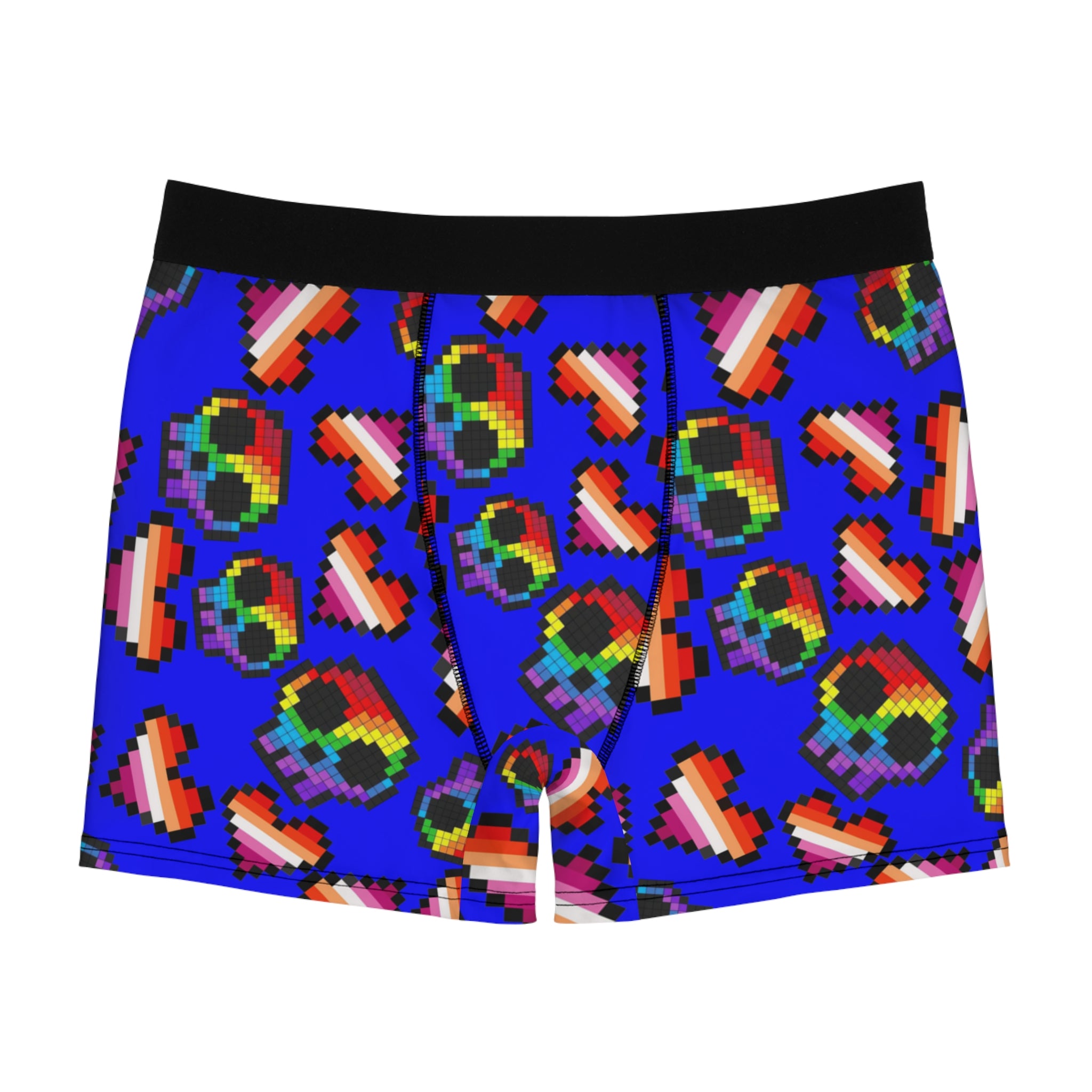 Men's boxer briefs lgbt pride skull heart Halloween blue