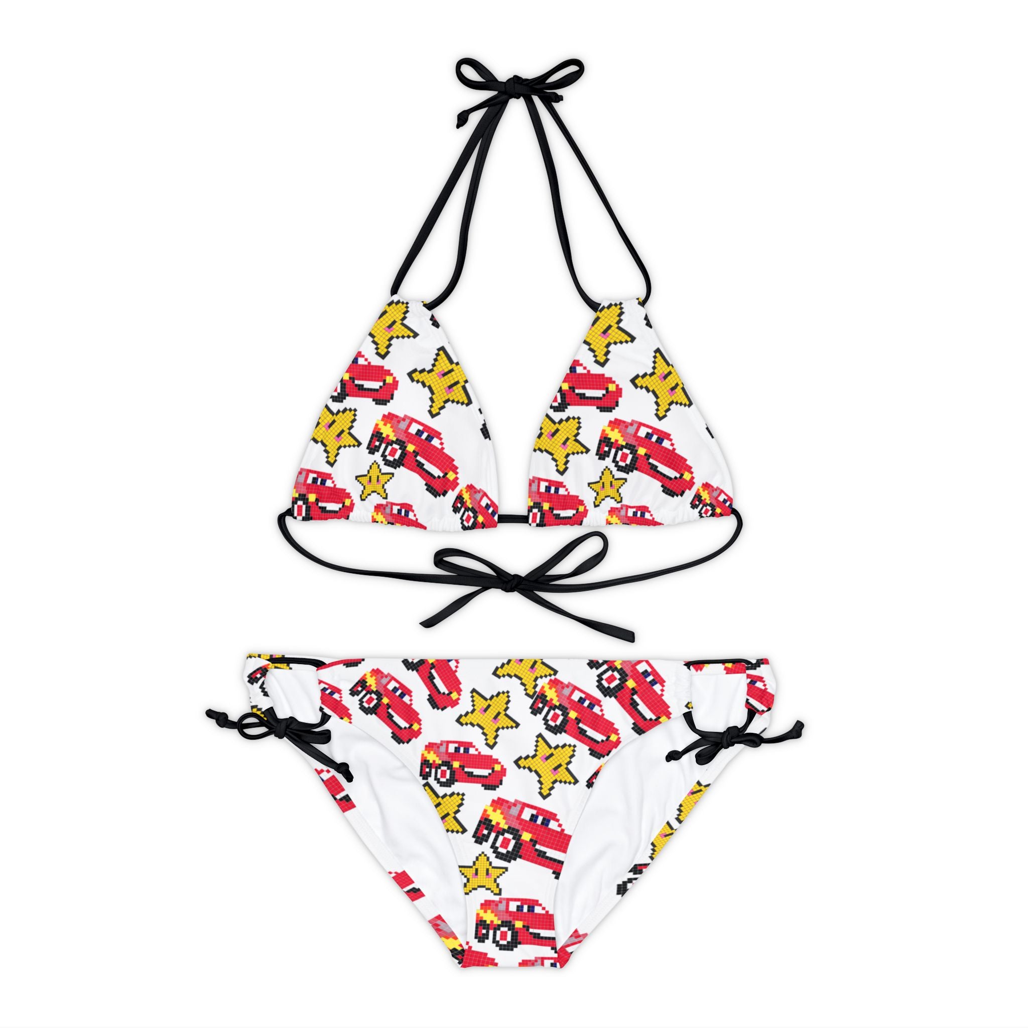 Strappy bikini set mcqueen stars white