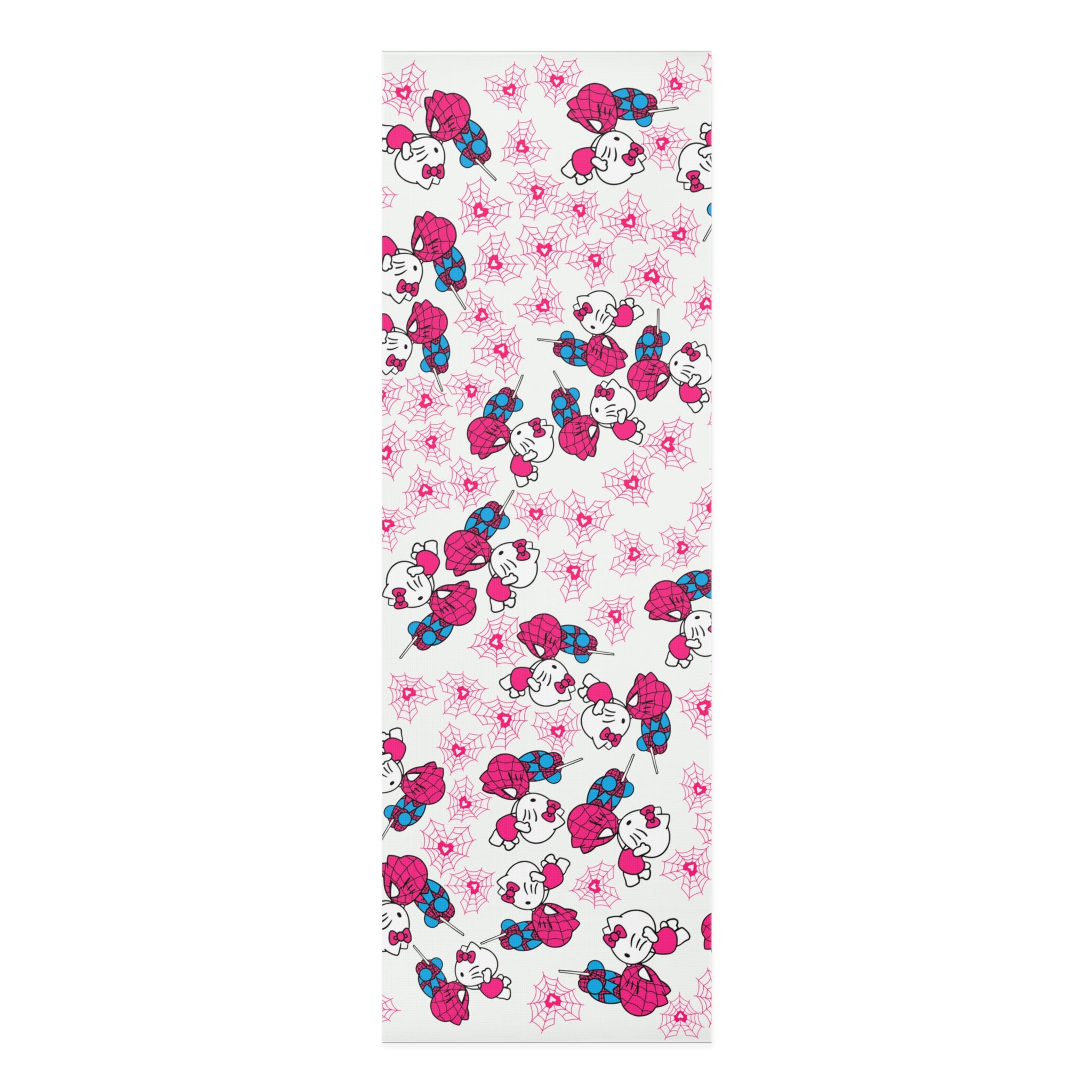 Foam yoga mat spider kitty white