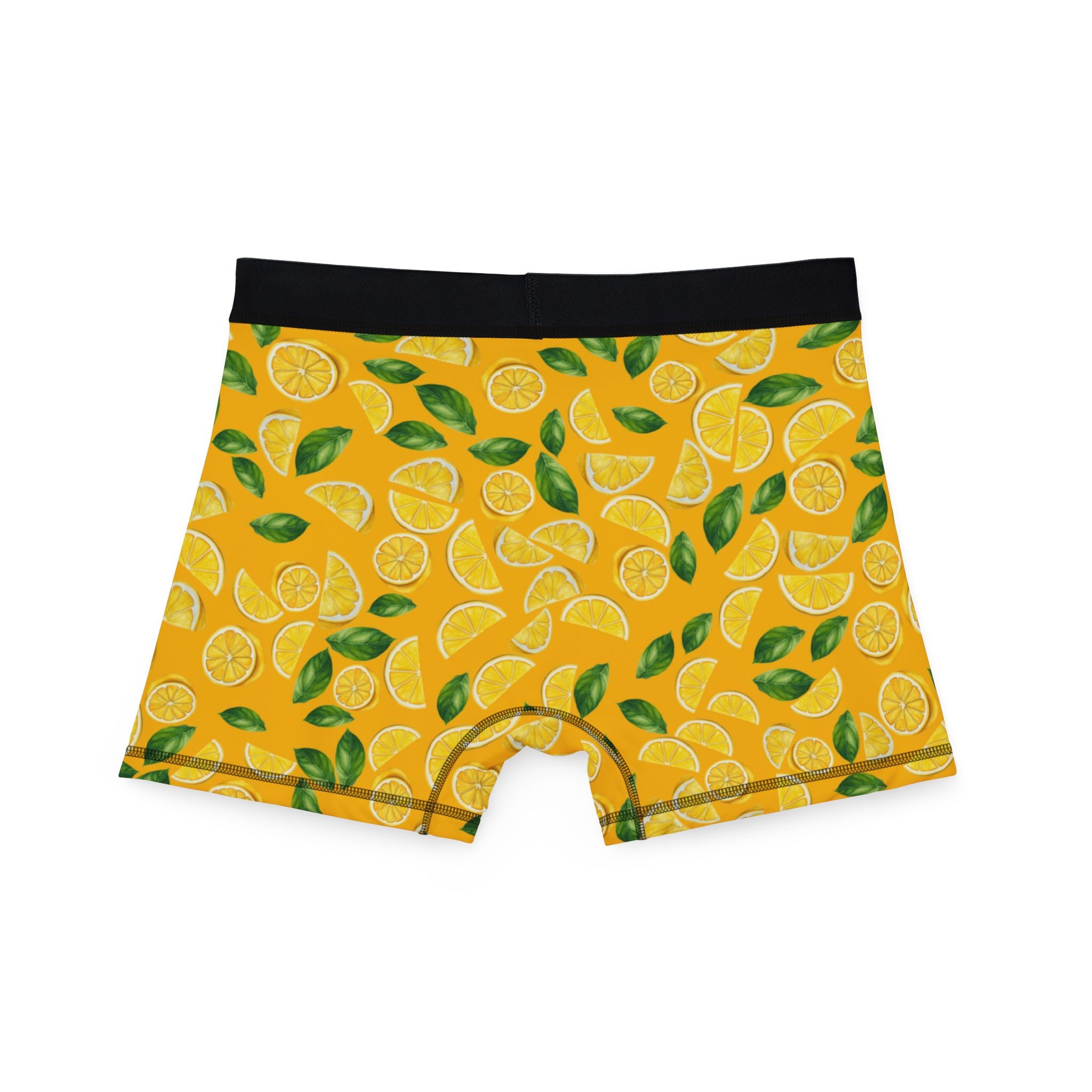 Men's boxers lemon and leaves yellow