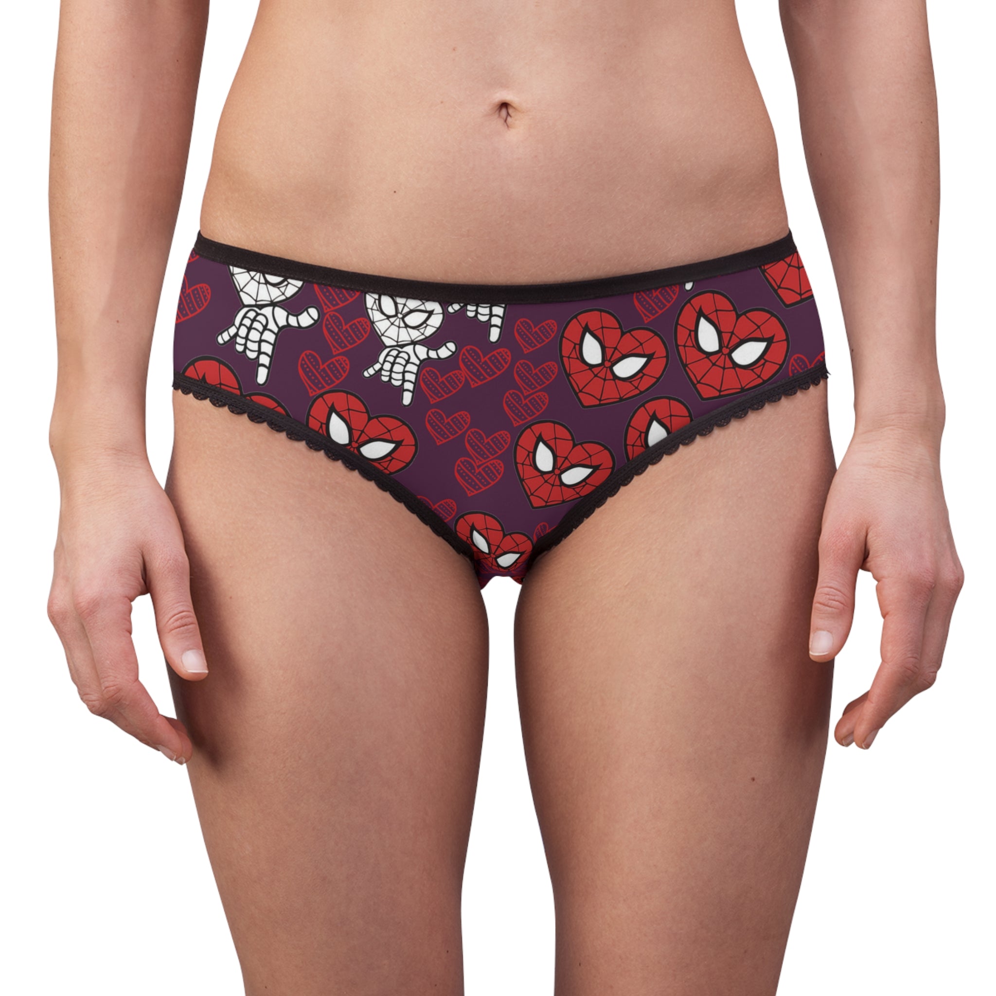 Women's briefs spider heart kiss violet