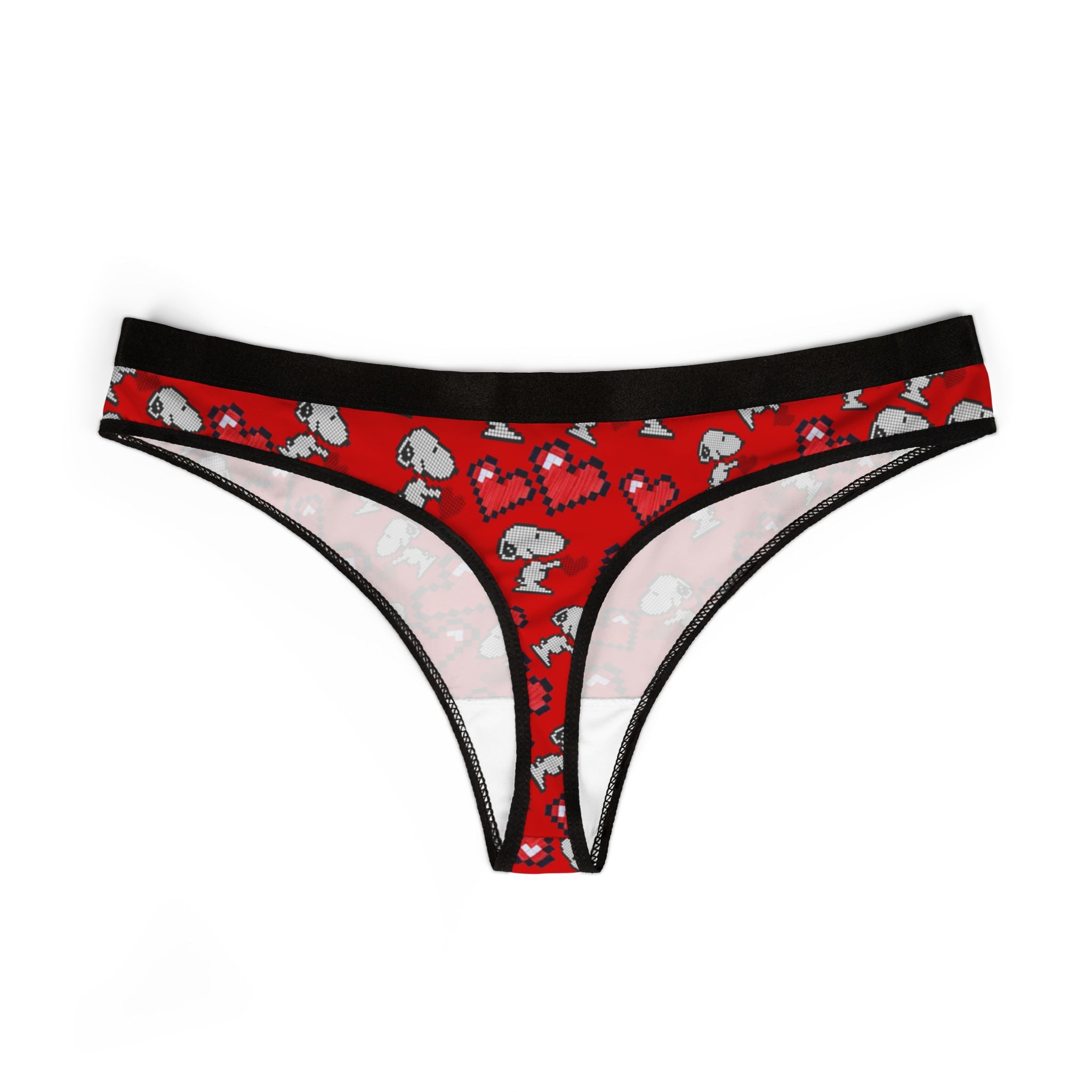 Women's thongs snoopy hearts valentine red