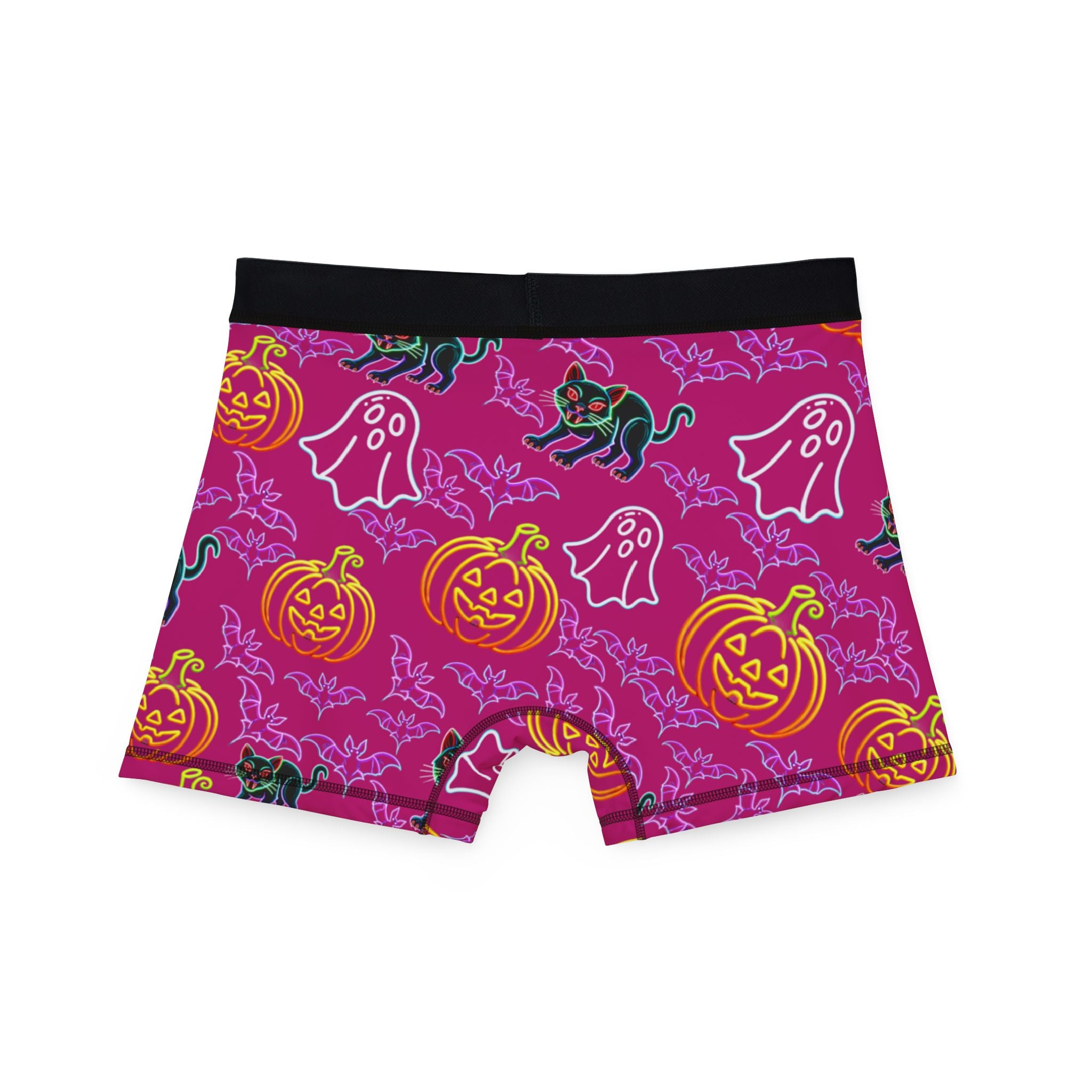 Men's boxers neon Halloween pumpkin bat ghost cat vampire pink