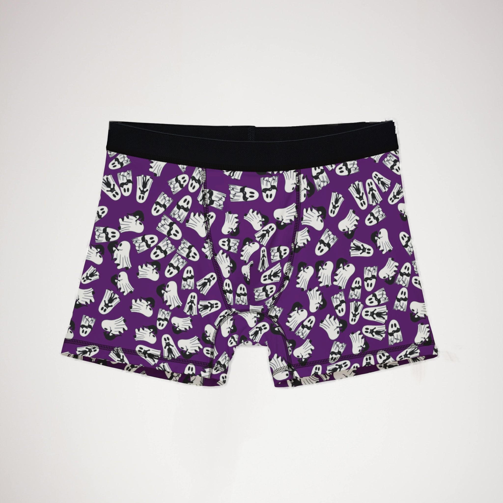 Men's boxers halloween cute ghost cat violet