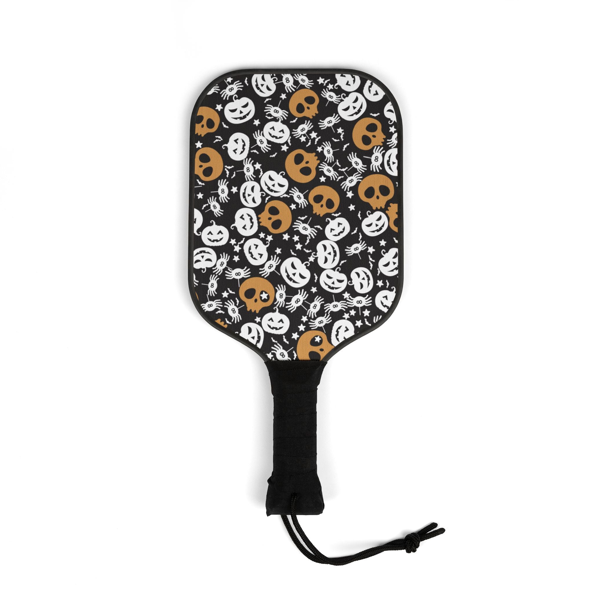 Pickleball kit (2 paddles + 2 balls + transparent bag) halloween pumpkin spider web black