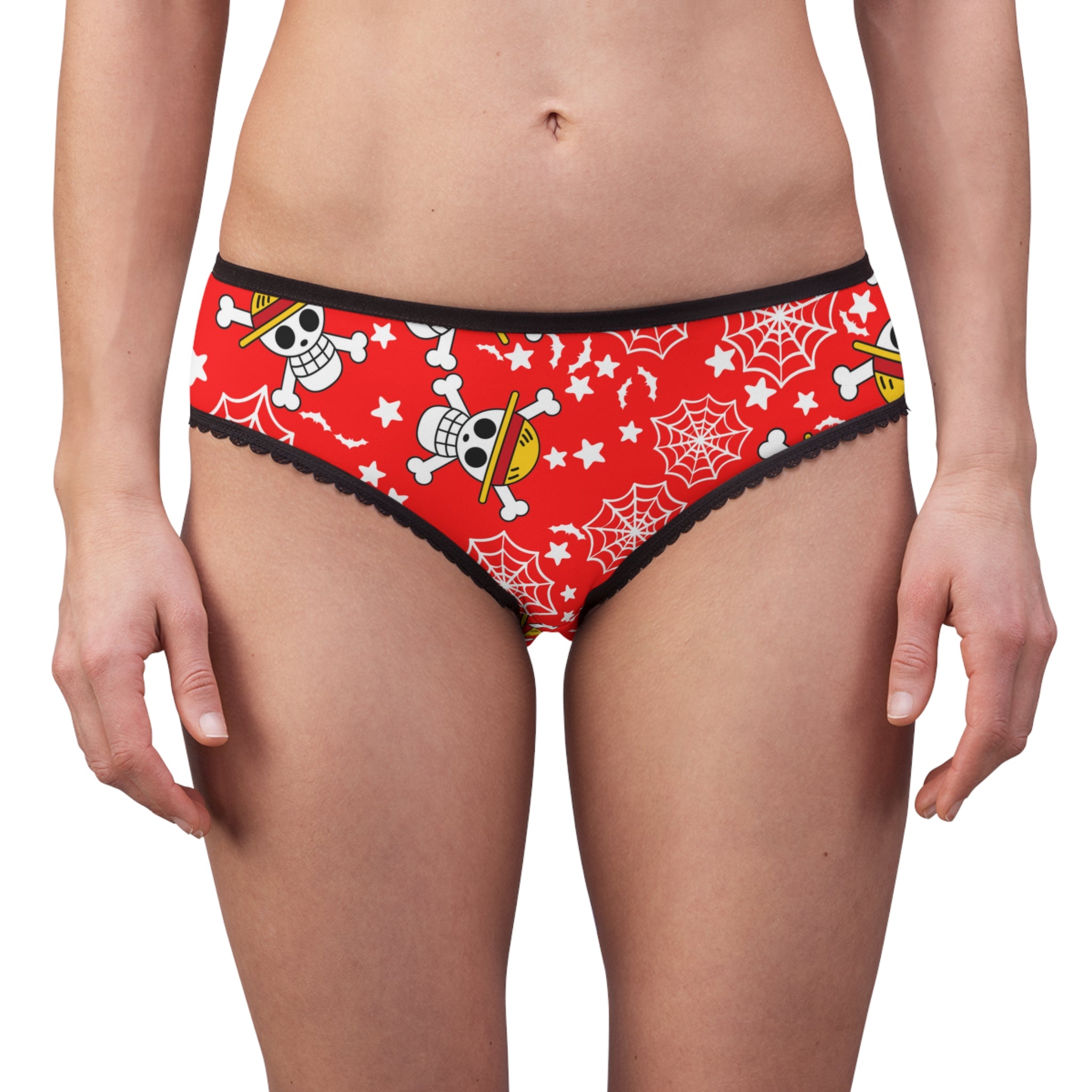 Women's briefs skull anime bats pumpkin halloween red