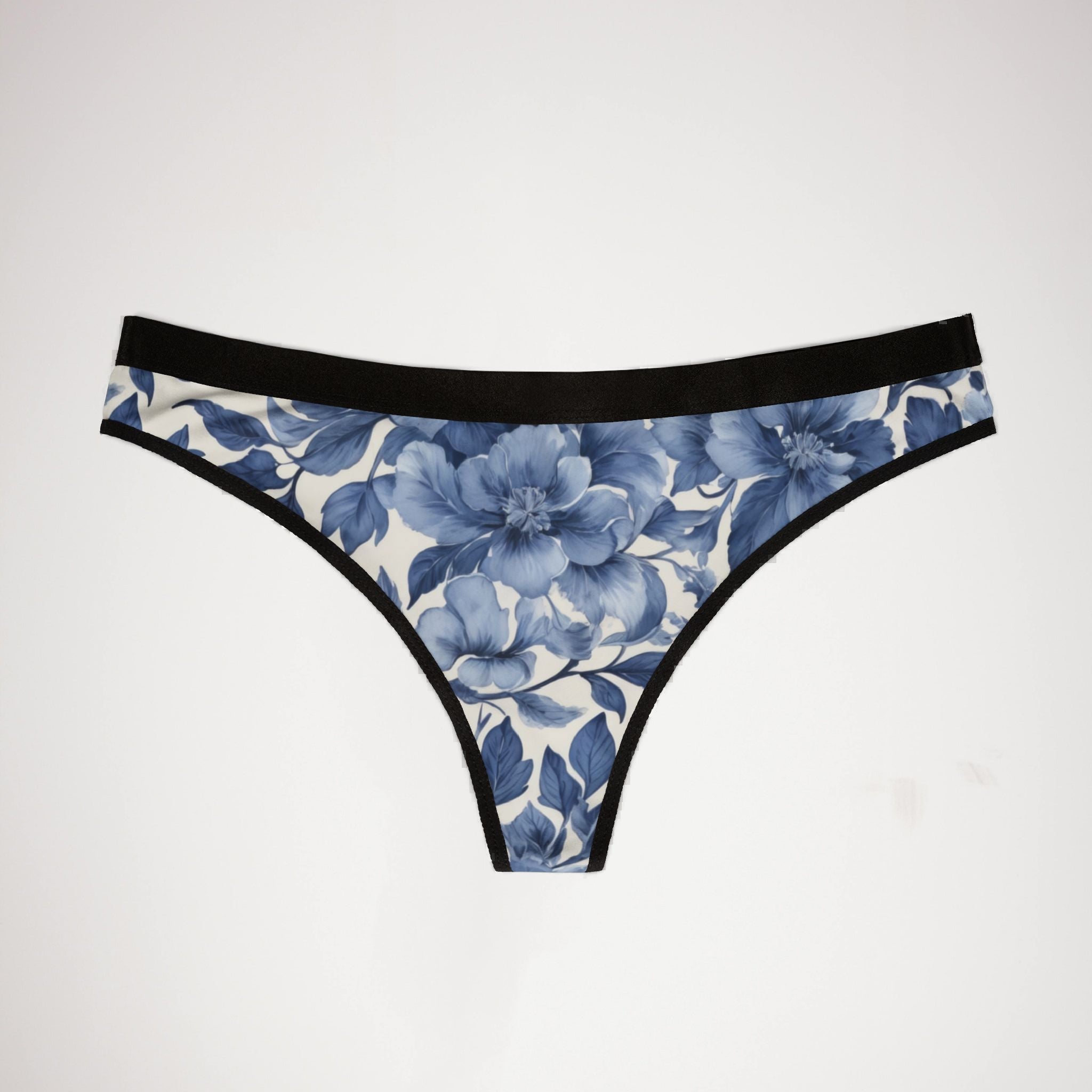 Women's thongs blue french toile