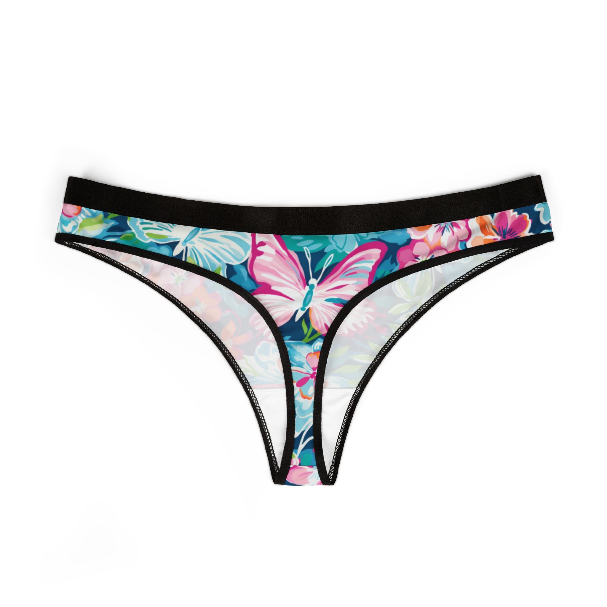Women's thongs preppy butterflies