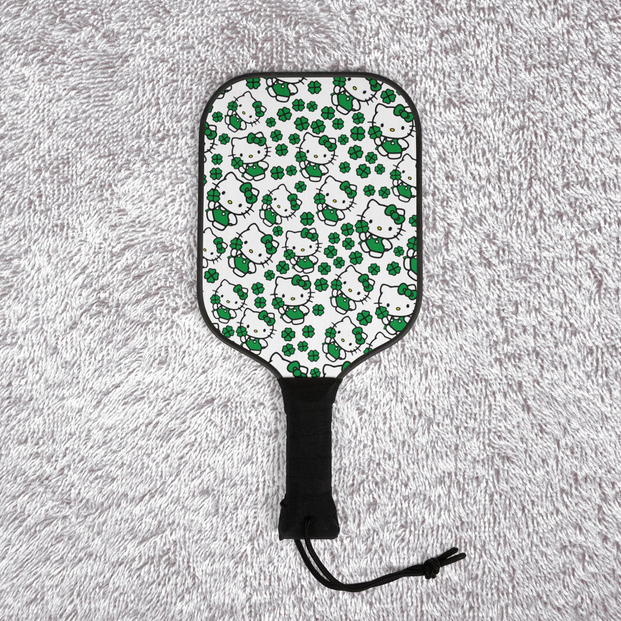 Pickleball kit (2 paddles + 2 balls + transparent bag) kitty saint patrick lucky white